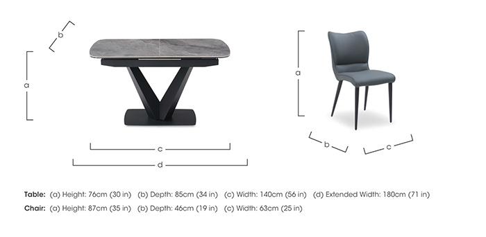Cupra Pop Up Extending Dining Table and 6 Clio Dining Chairs in  on Furniture Village