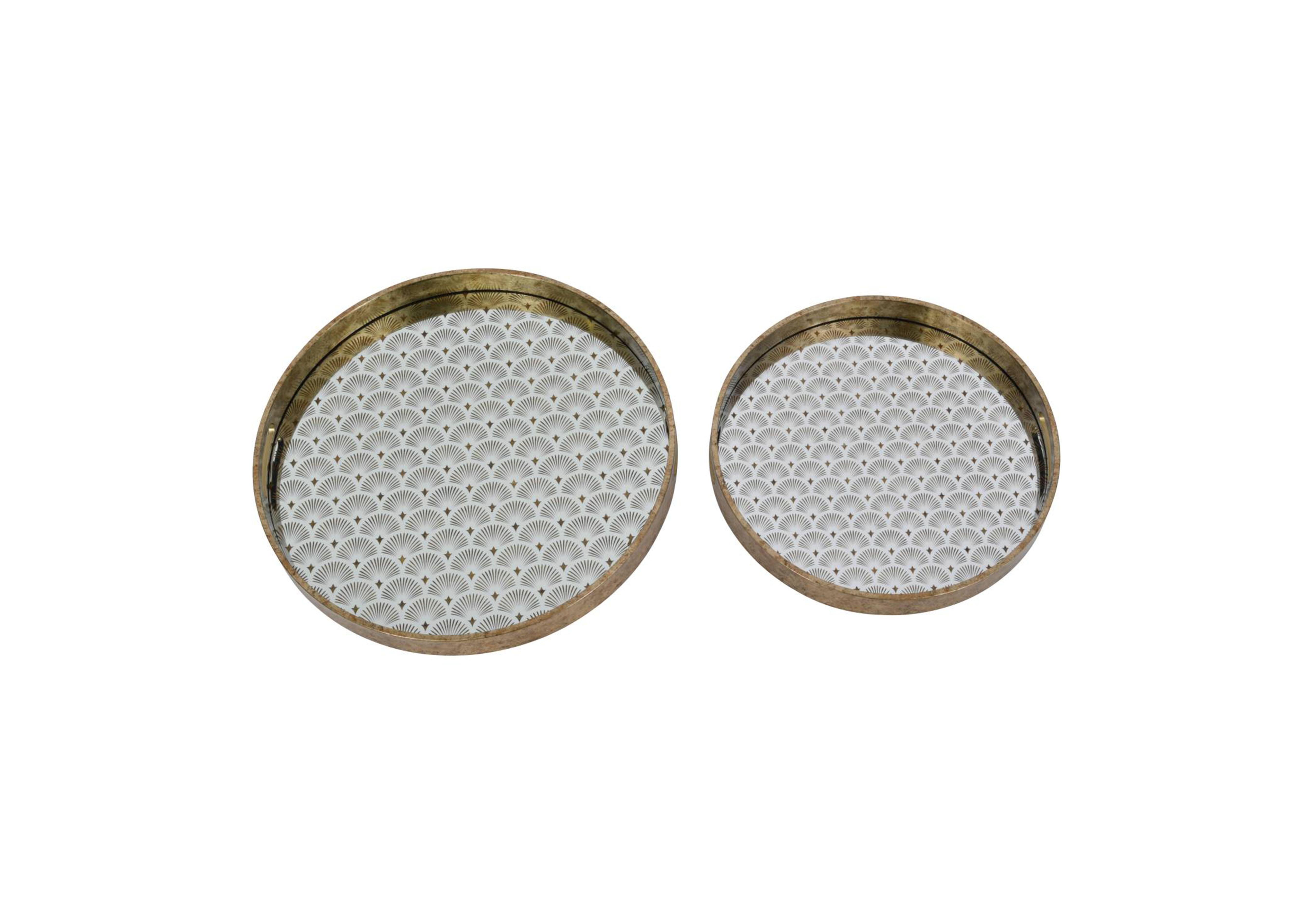 Deco Scallop Set of 2 Trays in  on Furniture Village