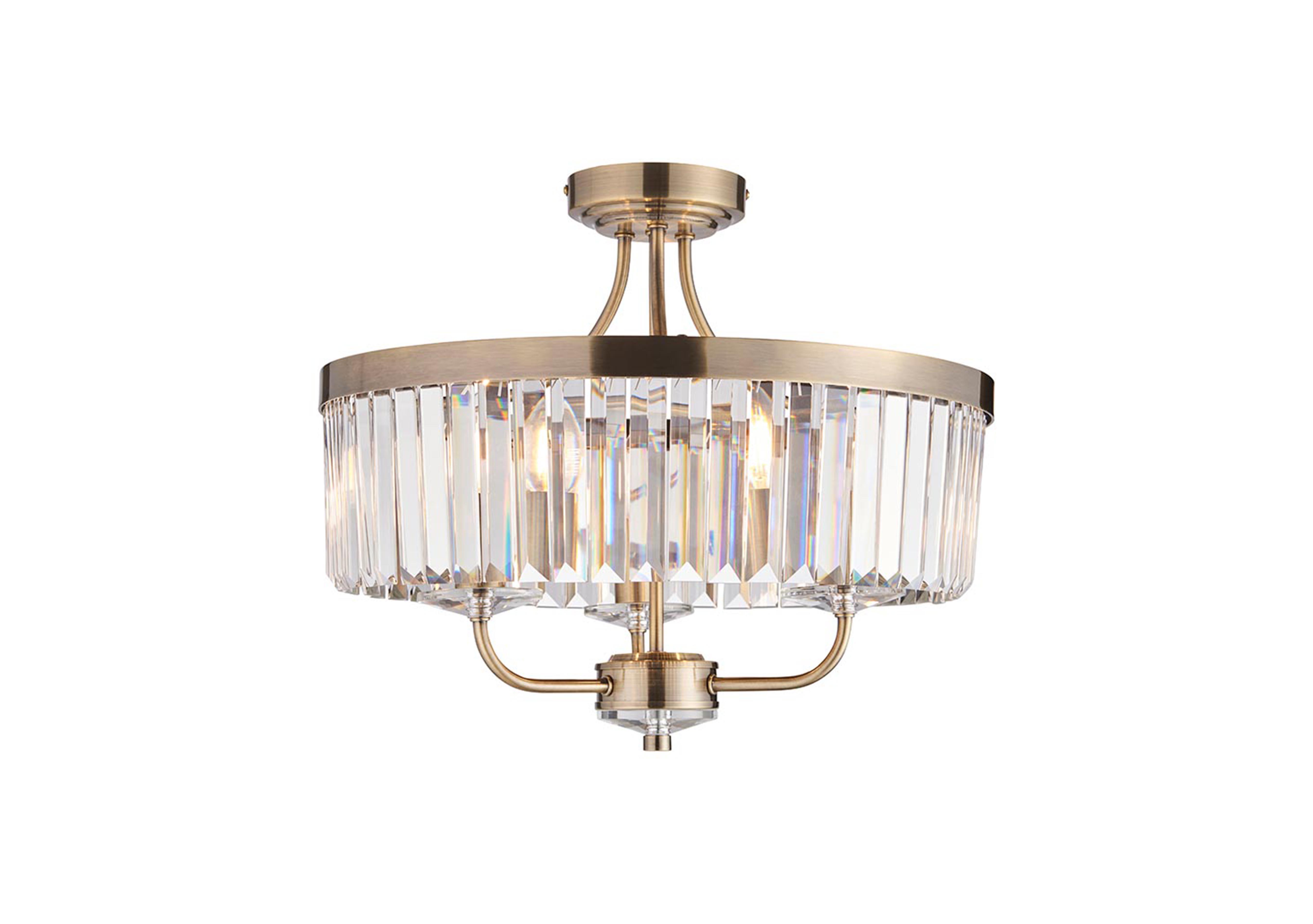 Derby 3 Light Semi Flush Ceiling Pendant in  on Furniture Village