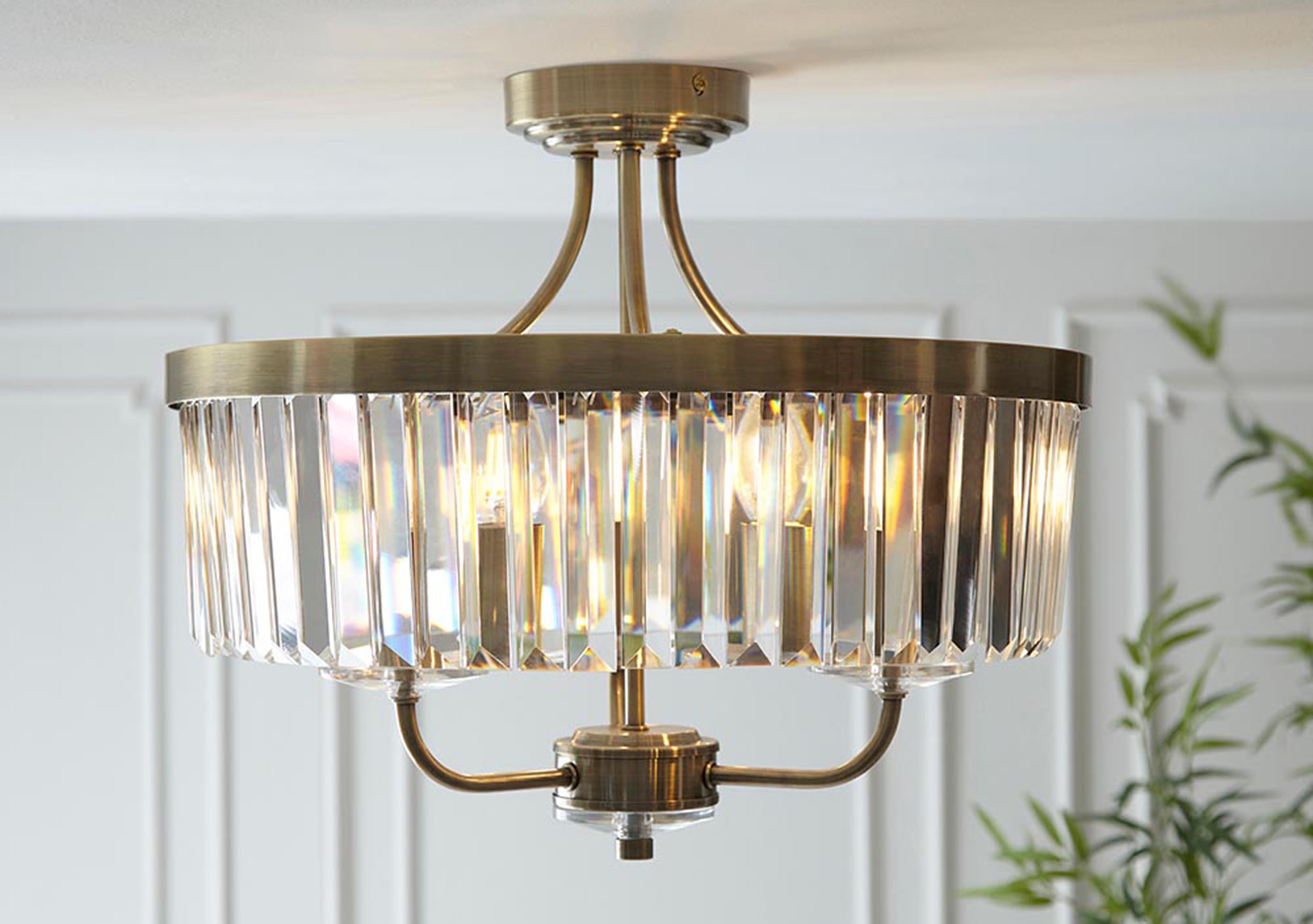 Derby 3 Light Semi Flush Ceiling Pendant in  on Furniture Village