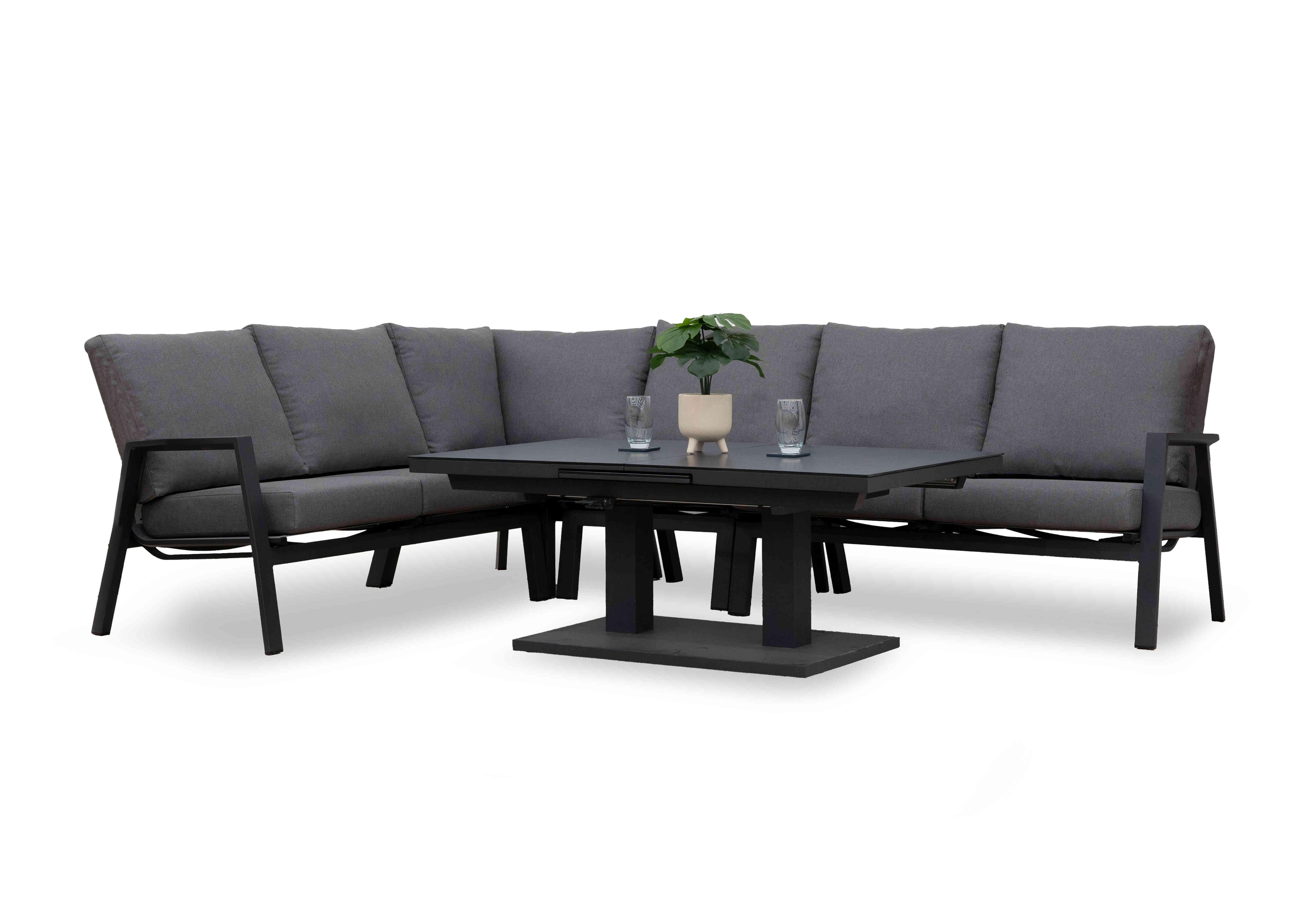 Dia L-Shaped Garden Corner Sofa Set with Rectangular Rising Extending Dining Table in  on Furniture Village
