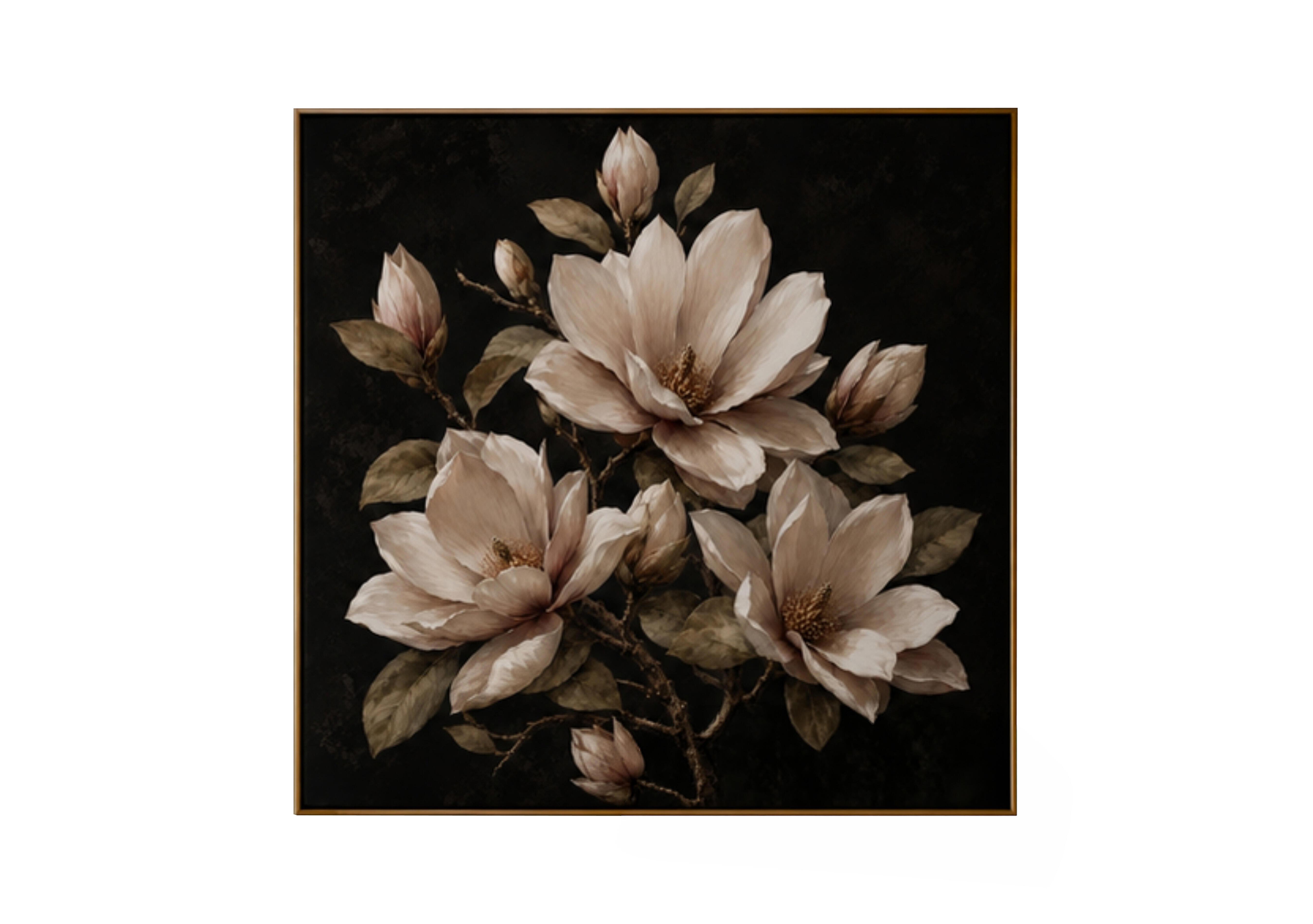 Deep Magnolia 2 Square Framed Velvet Canvas in  on Furniture Village
