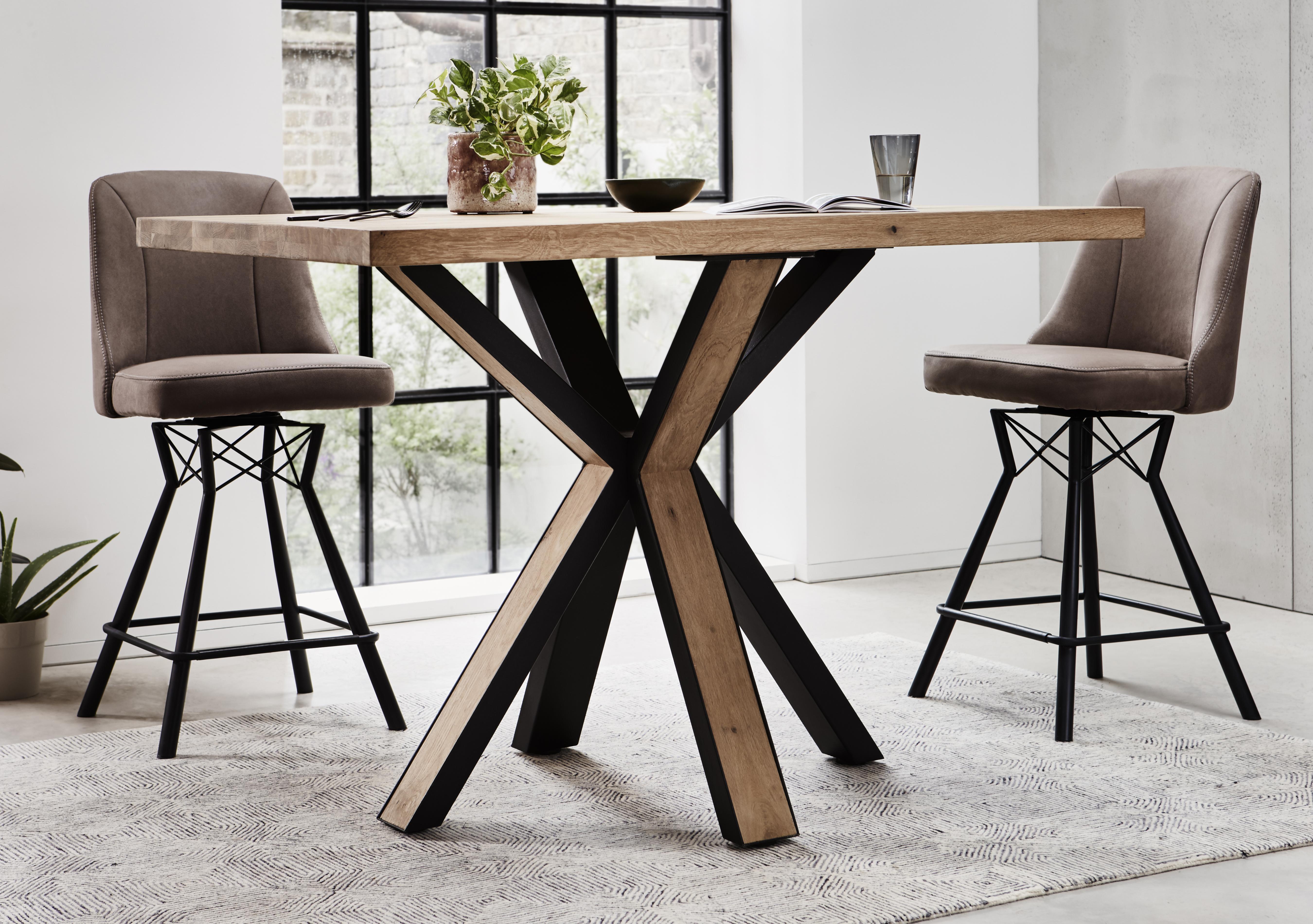 Detroit Starburst Leg Rectangular Bar Table in  on Furniture Village