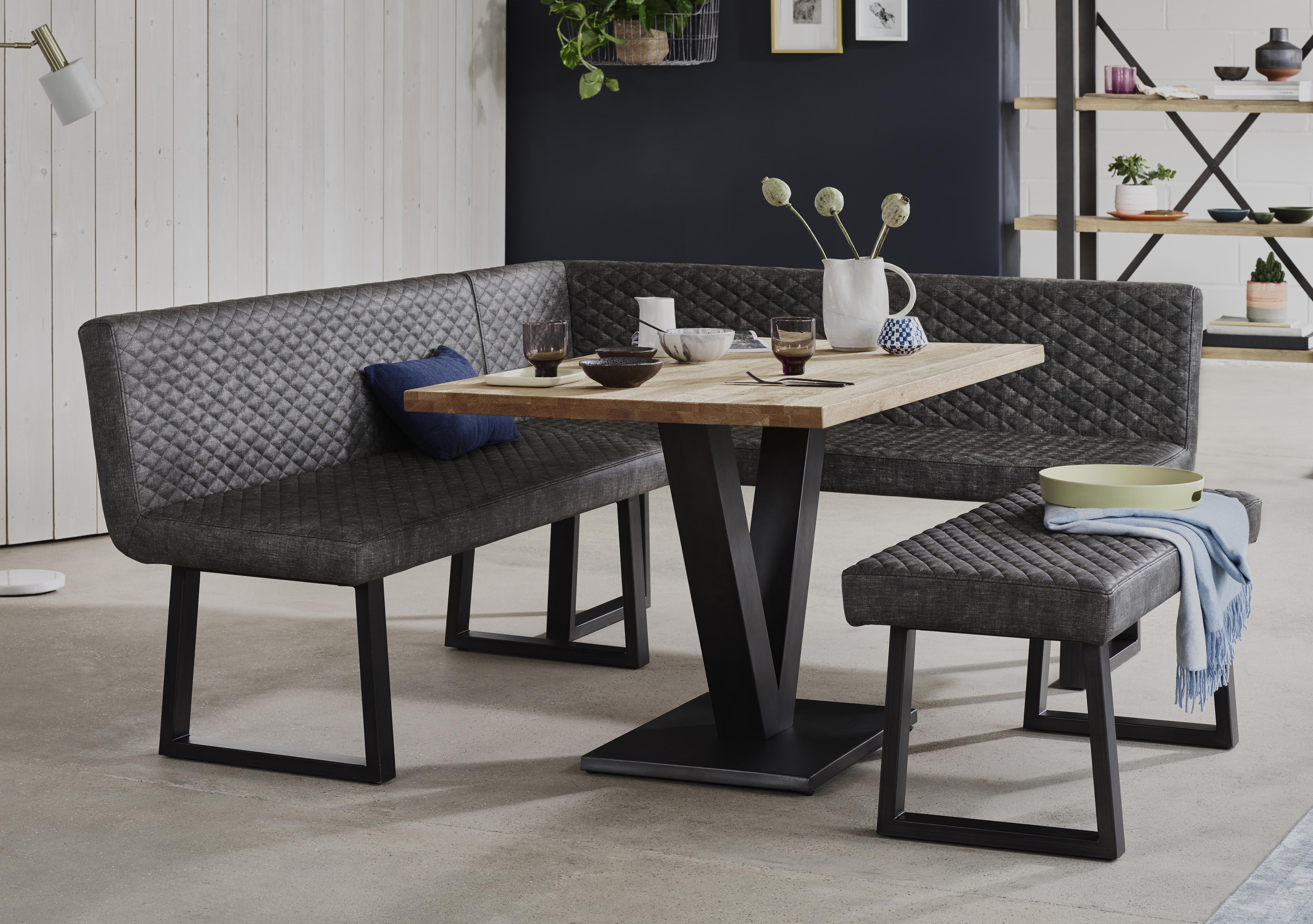 Compact Earth Dining Table, Right Hand Facing Corner Dining Bench and Low Dining Bench in  on Furniture Village