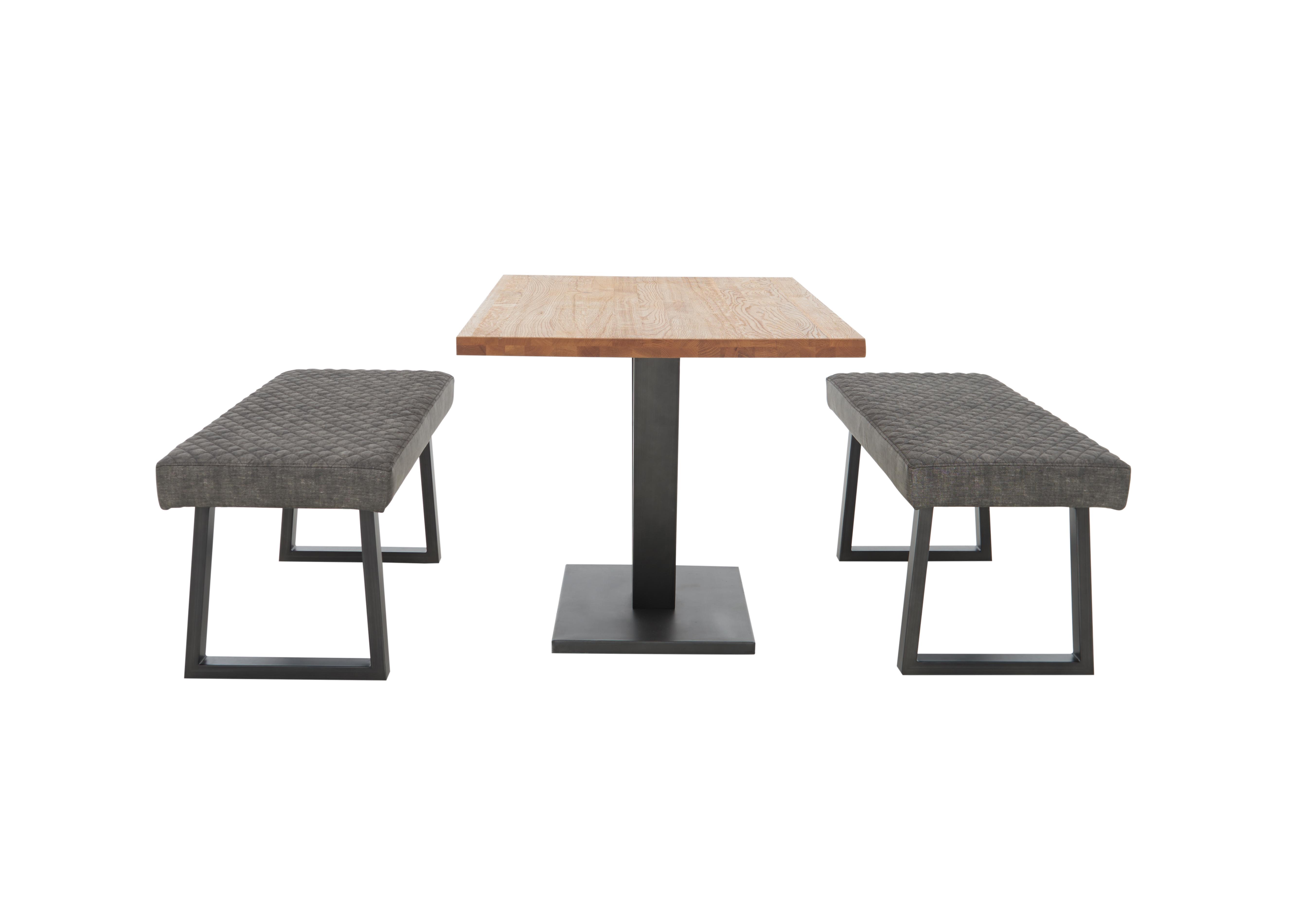 Compact Earth Dining Table and 2 Low Dining Benches in  on Furniture Village