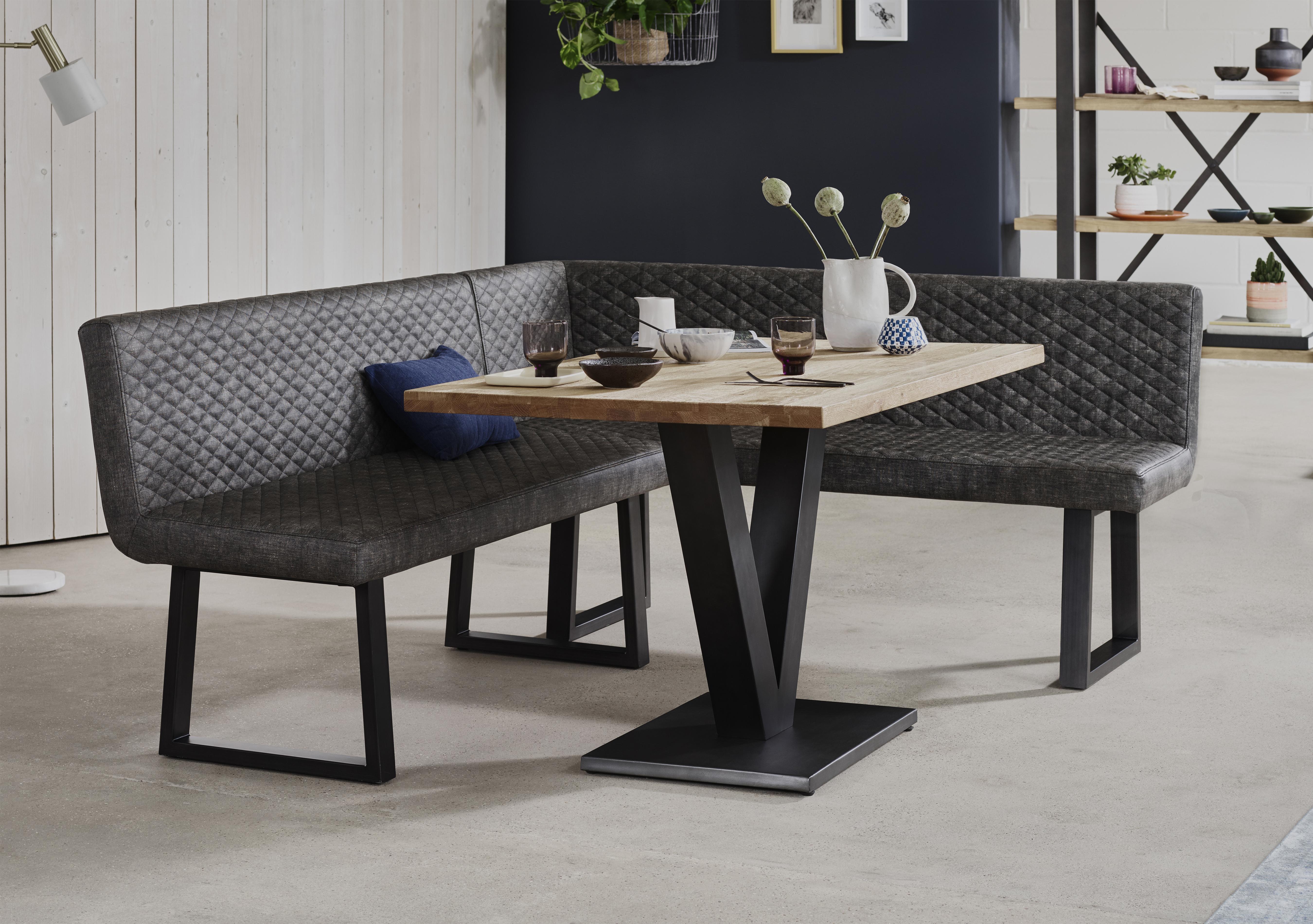 Compact Earth Dining Table and Right Hand Facing Corner Dining Bench in  on Furniture Village