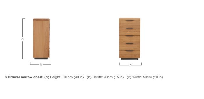 Earth 5 Drawer Narrow Chest of Drawers in  on Furniture Village
