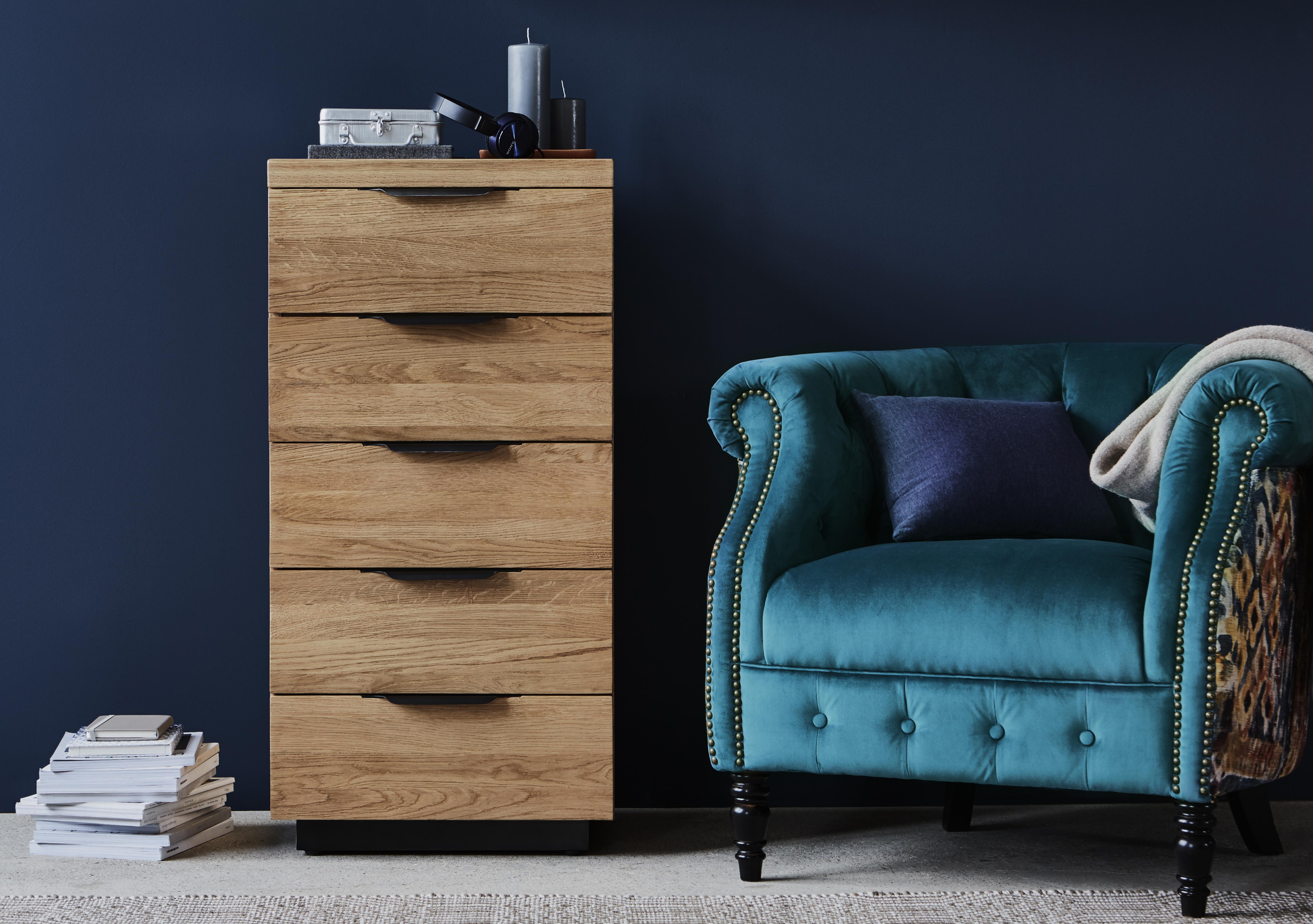 Earth 5 Drawer Narrow Chest of Drawers in  on Furniture Village