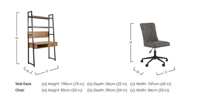 Earth Wall Desk and Office Chair in  on Furniture Village