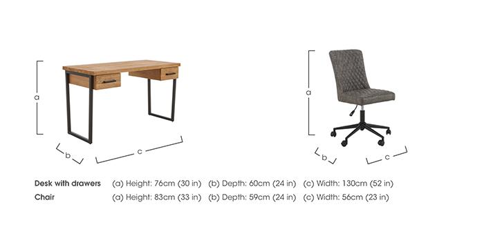 Earth Desk with Drawers and Office Chair in  on Furniture Village
