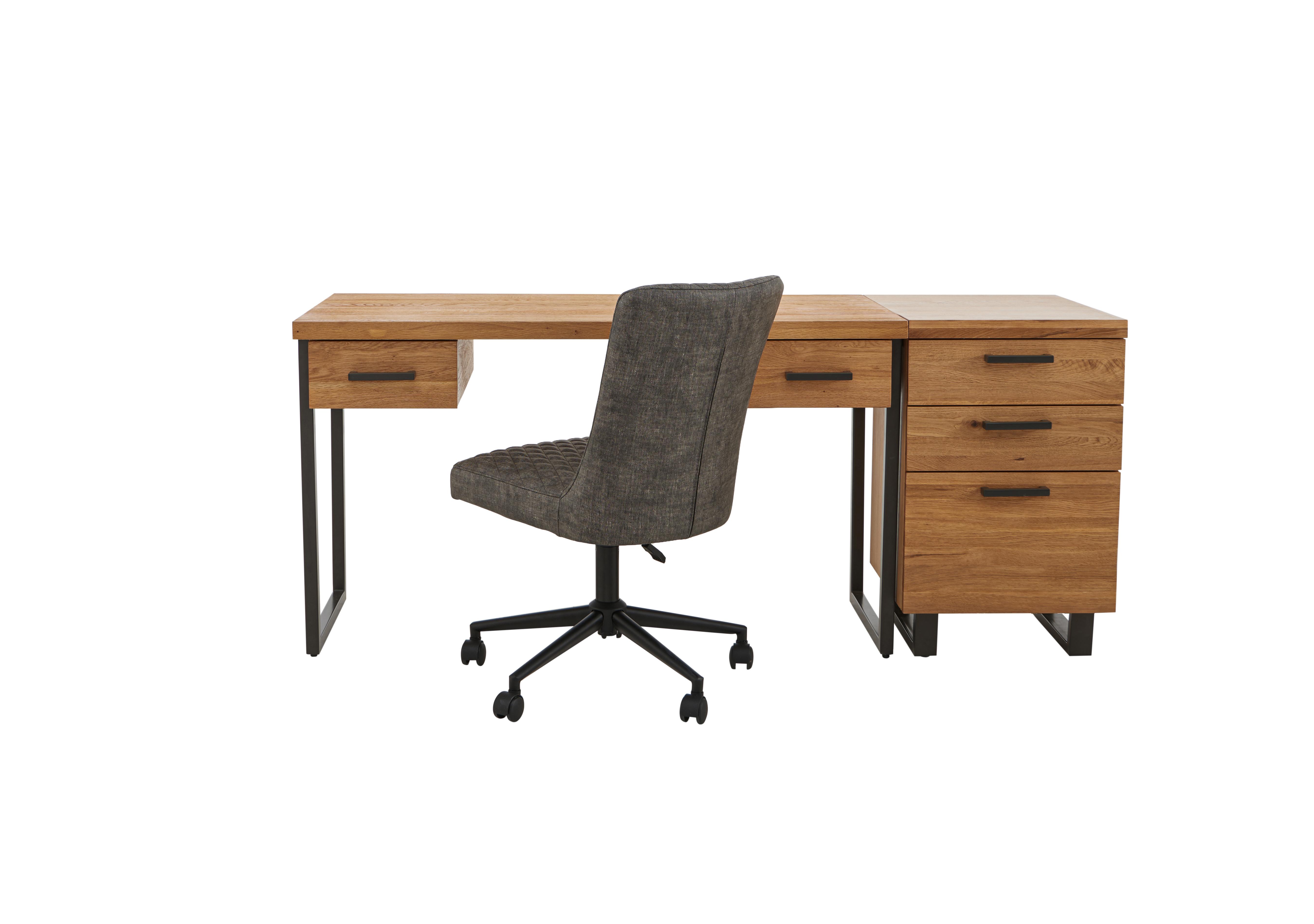 Earth Desk with Drawers, Filing Cabinet and Office Chair in  on Furniture Village