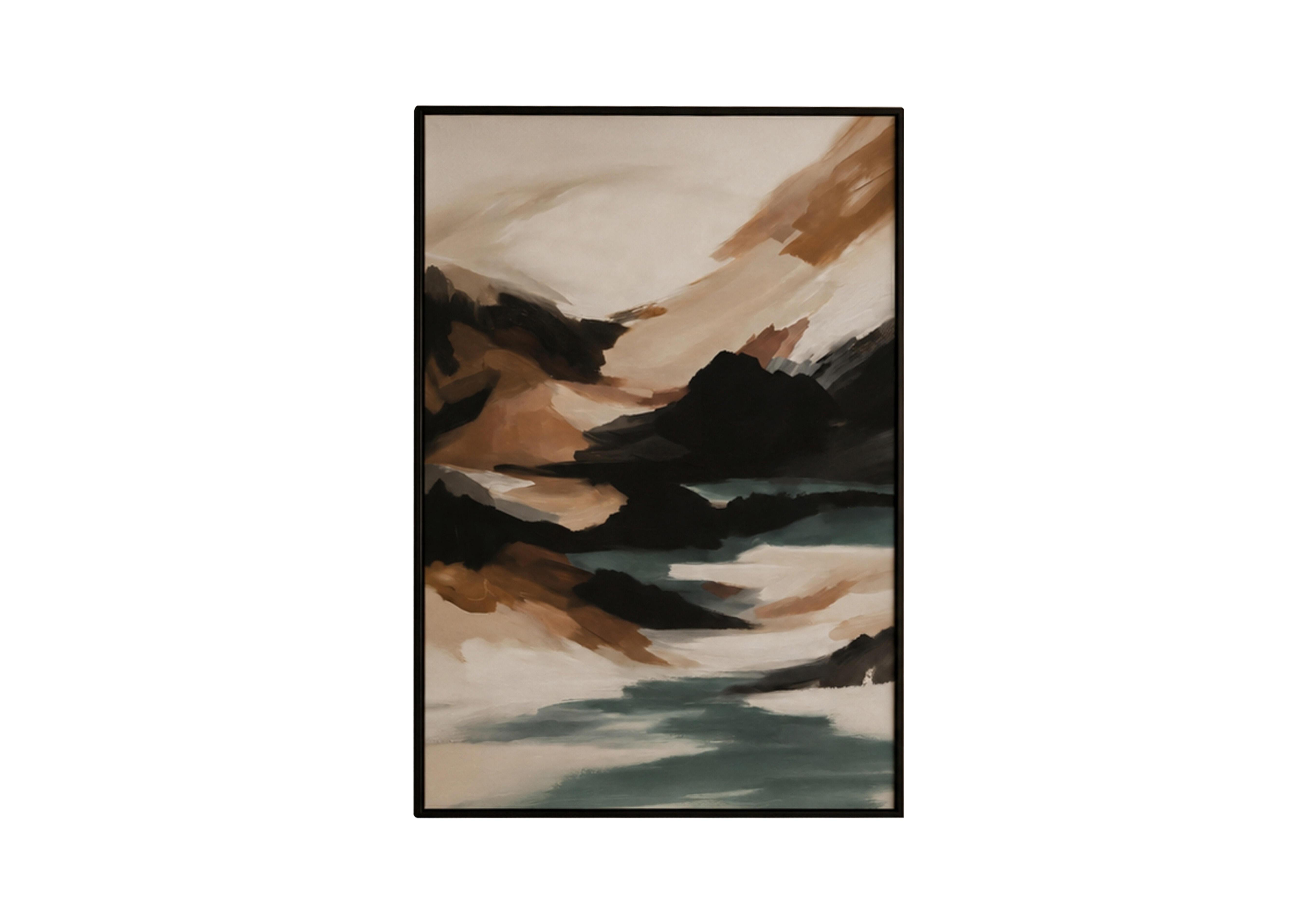 Earth Bound Flow 2 Framed Velvet Canvas in  on Furniture Village