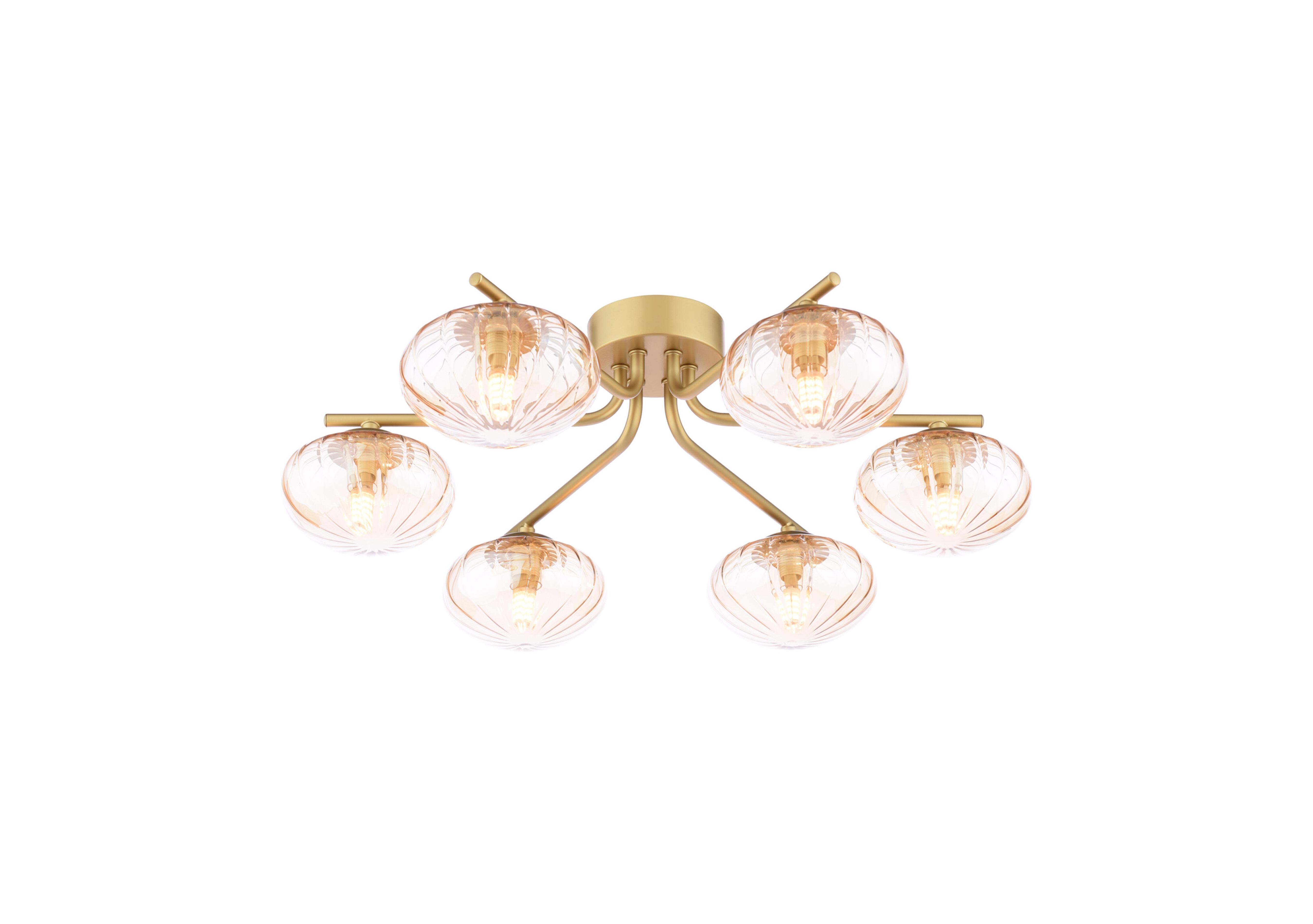 Edin Glass 6 Light Semi Flush Ceiling Light in  on Furniture Village