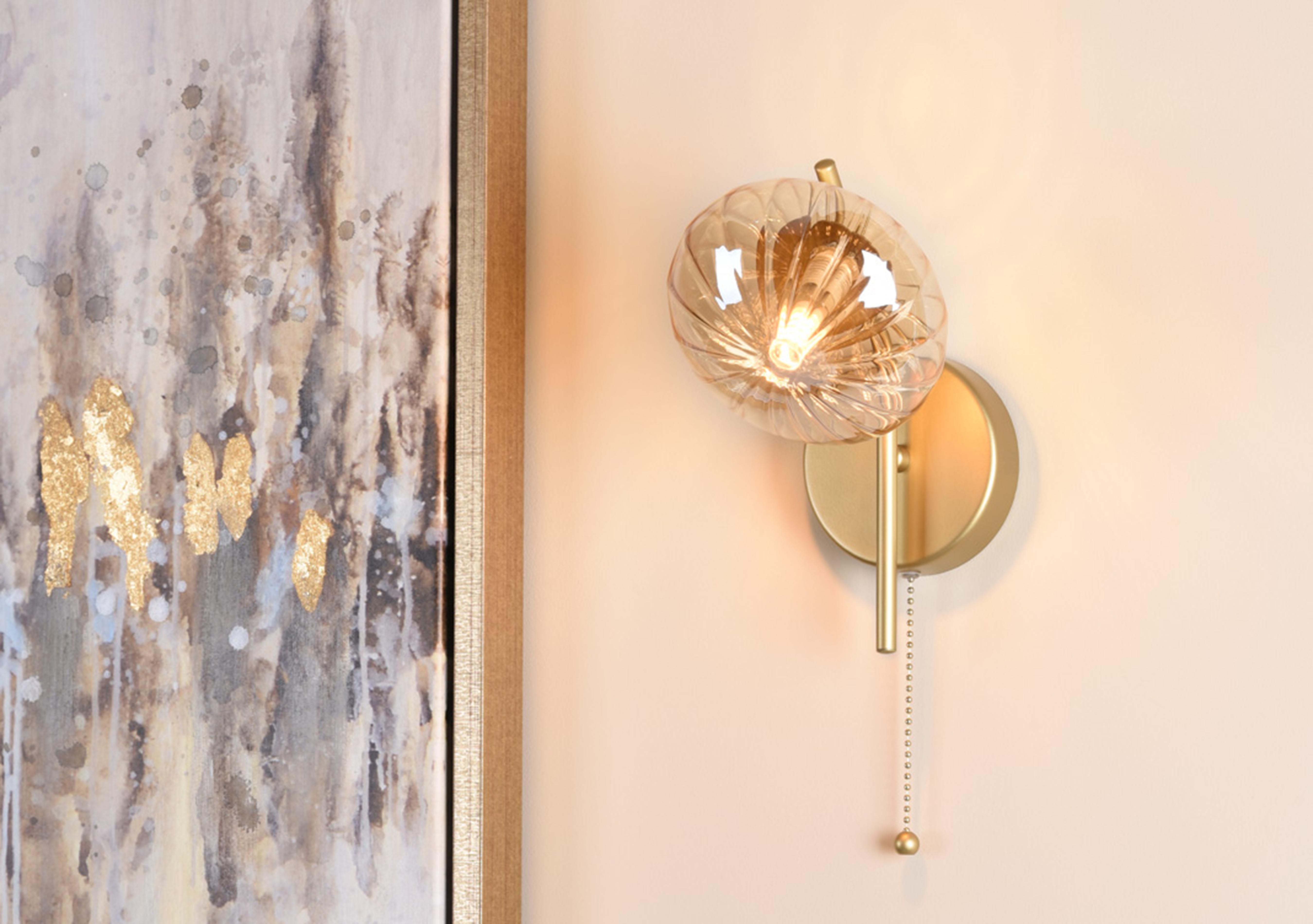 Edin Glass 1 Light Wall Light in  on Furniture Village