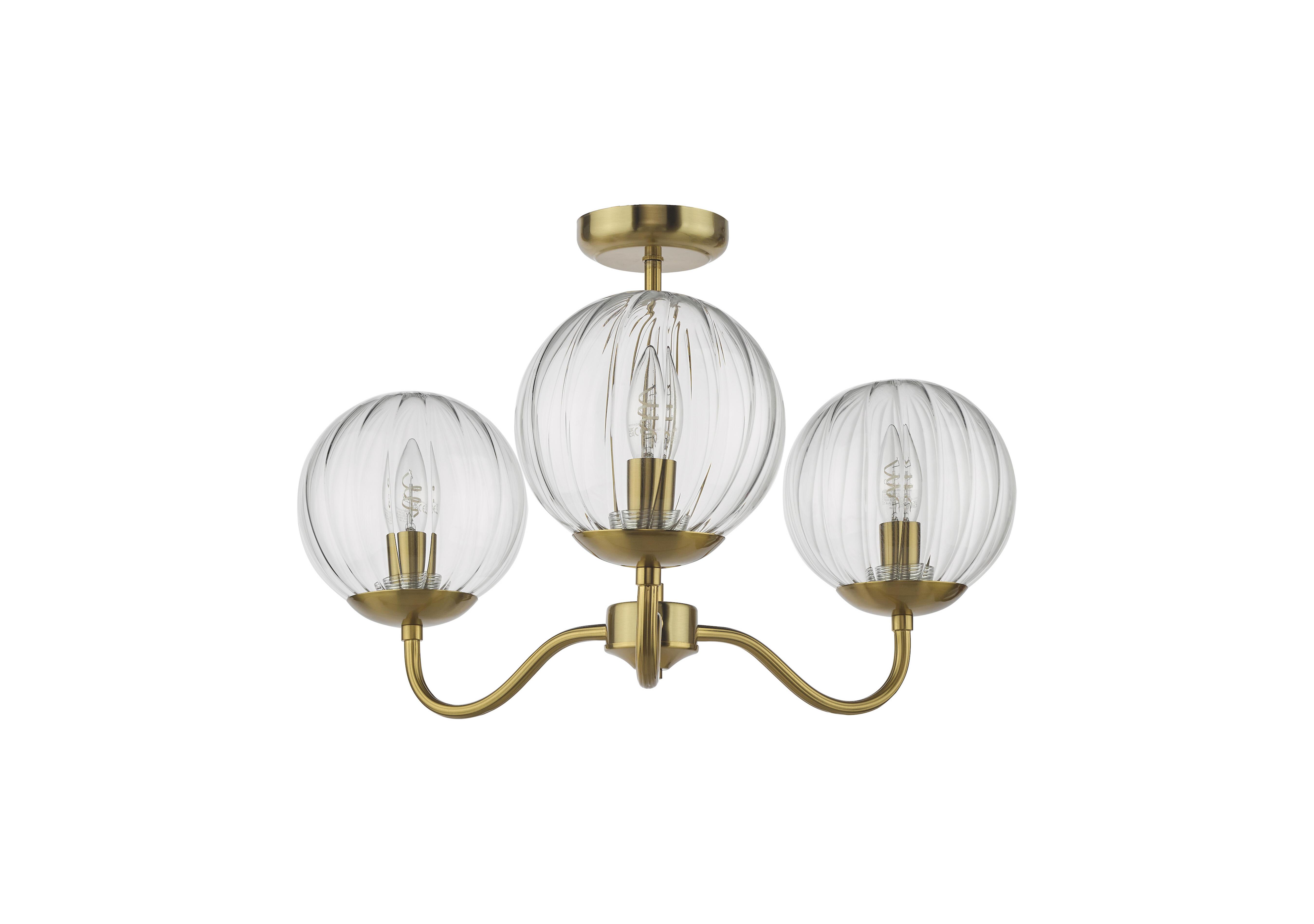 Elowyn 3 Light Semi Flush Pendant in  on Furniture Village