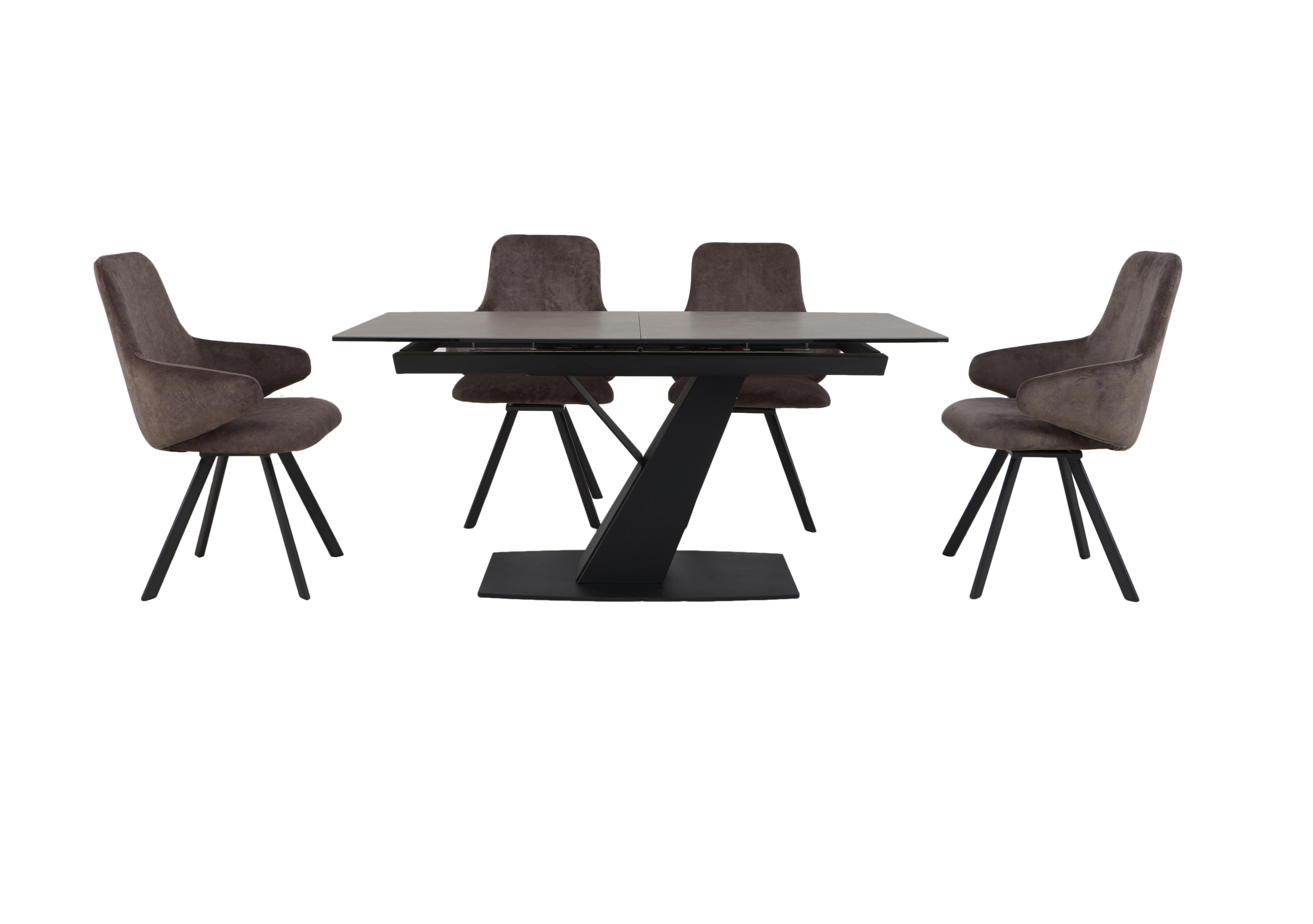 Enterprise Dining Table and 4 Swivel Arm Chairs Dining Set in  on Furniture Village