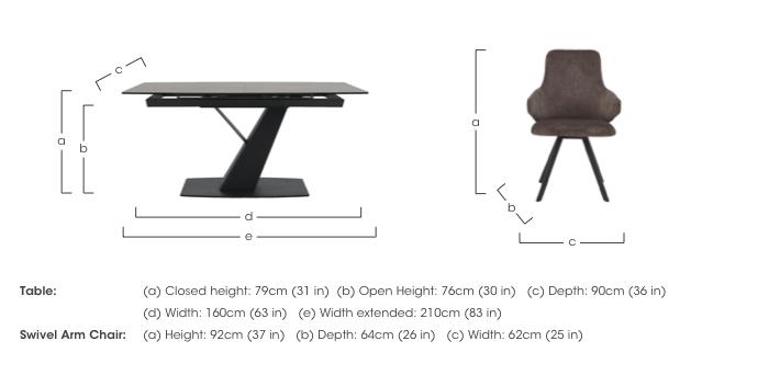 Enterprise Extending Dining Table and 4 Swivel Arm Chairs Dining Set in  on Furniture Village