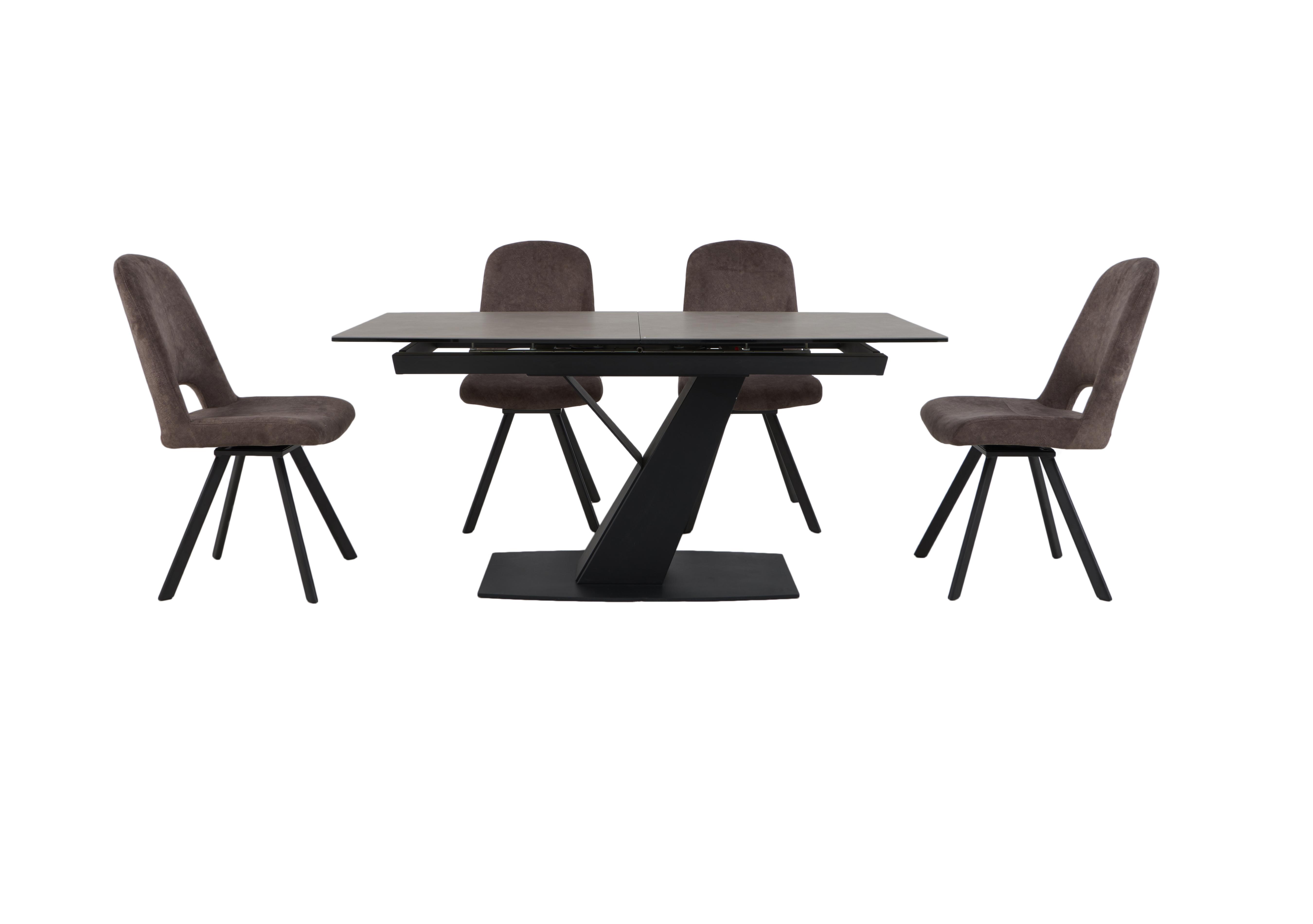 Enterprise Extending Dining Table and 4 Swivel Side Chairs Dining Set in  on Furniture Village
