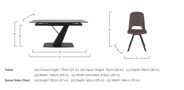 Enterprise Extending Dining Table and 4 Swivel Side Chairs Dining Set in  on Furniture Village