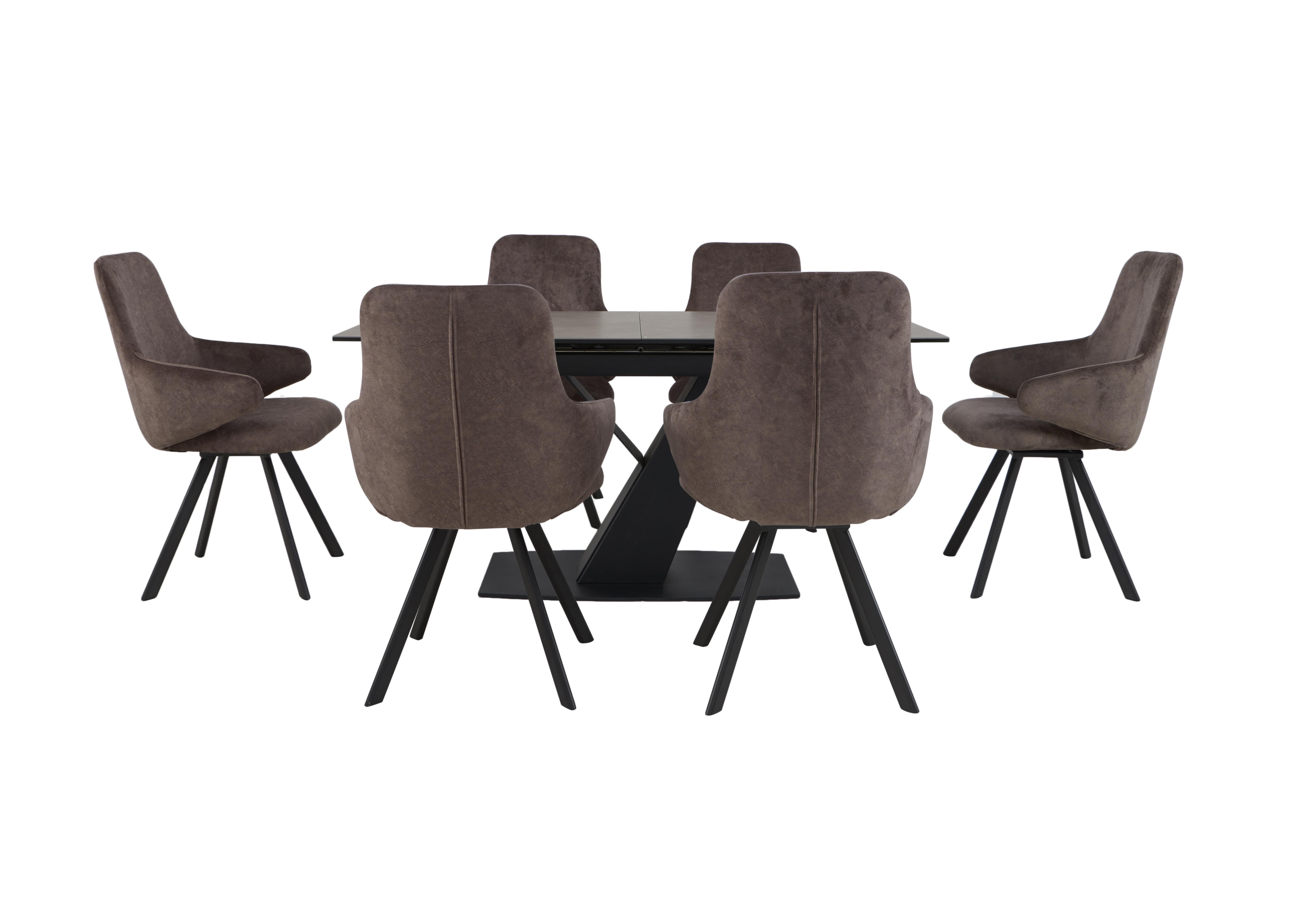 Enterprise Extending Dining Table and 6 Swivel Arm Chairs Dining Set in  on Furniture Village