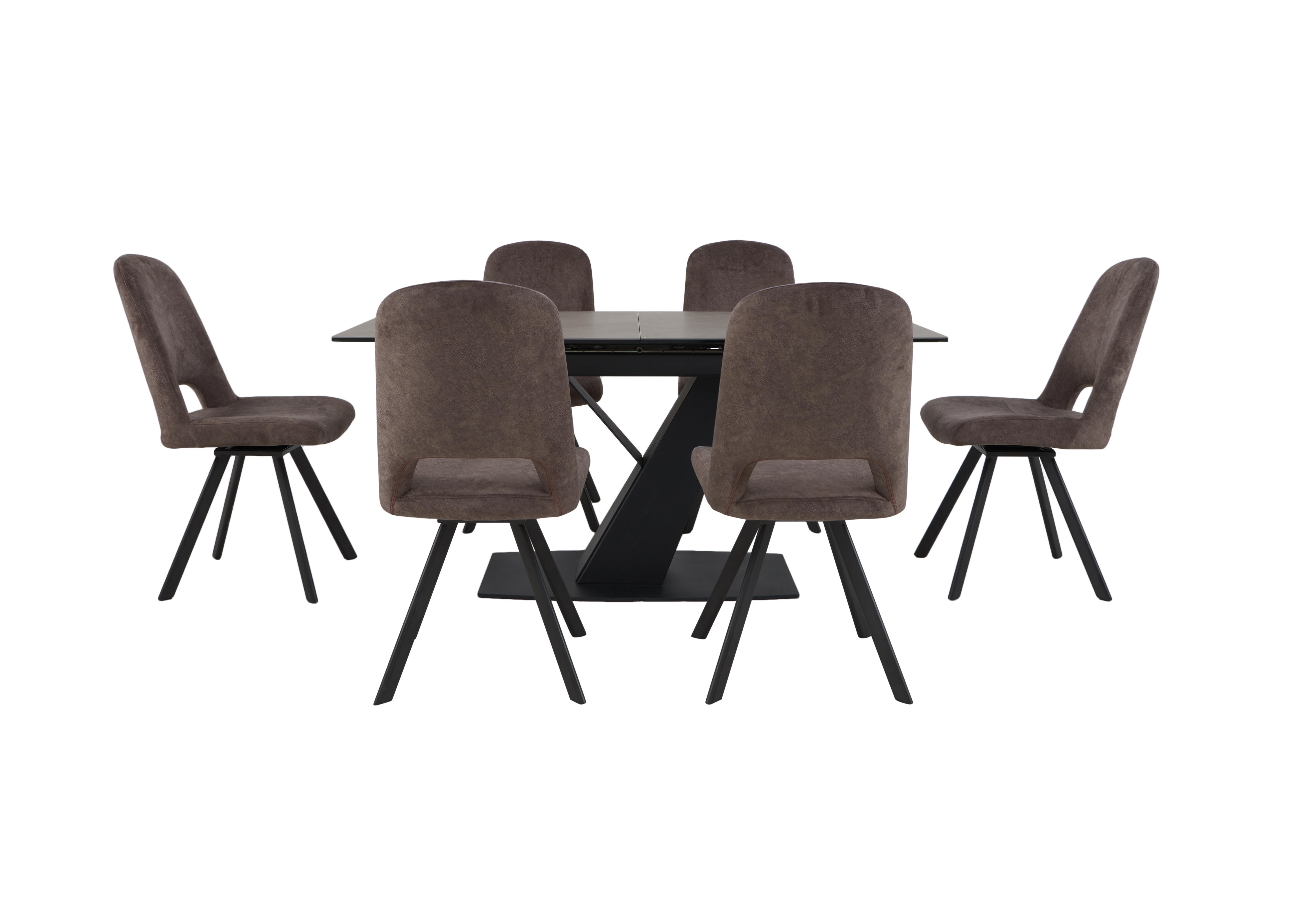 Enterprise Extending Dining Table and 6 Swivel Side Chairs Dining Set in  on Furniture Village