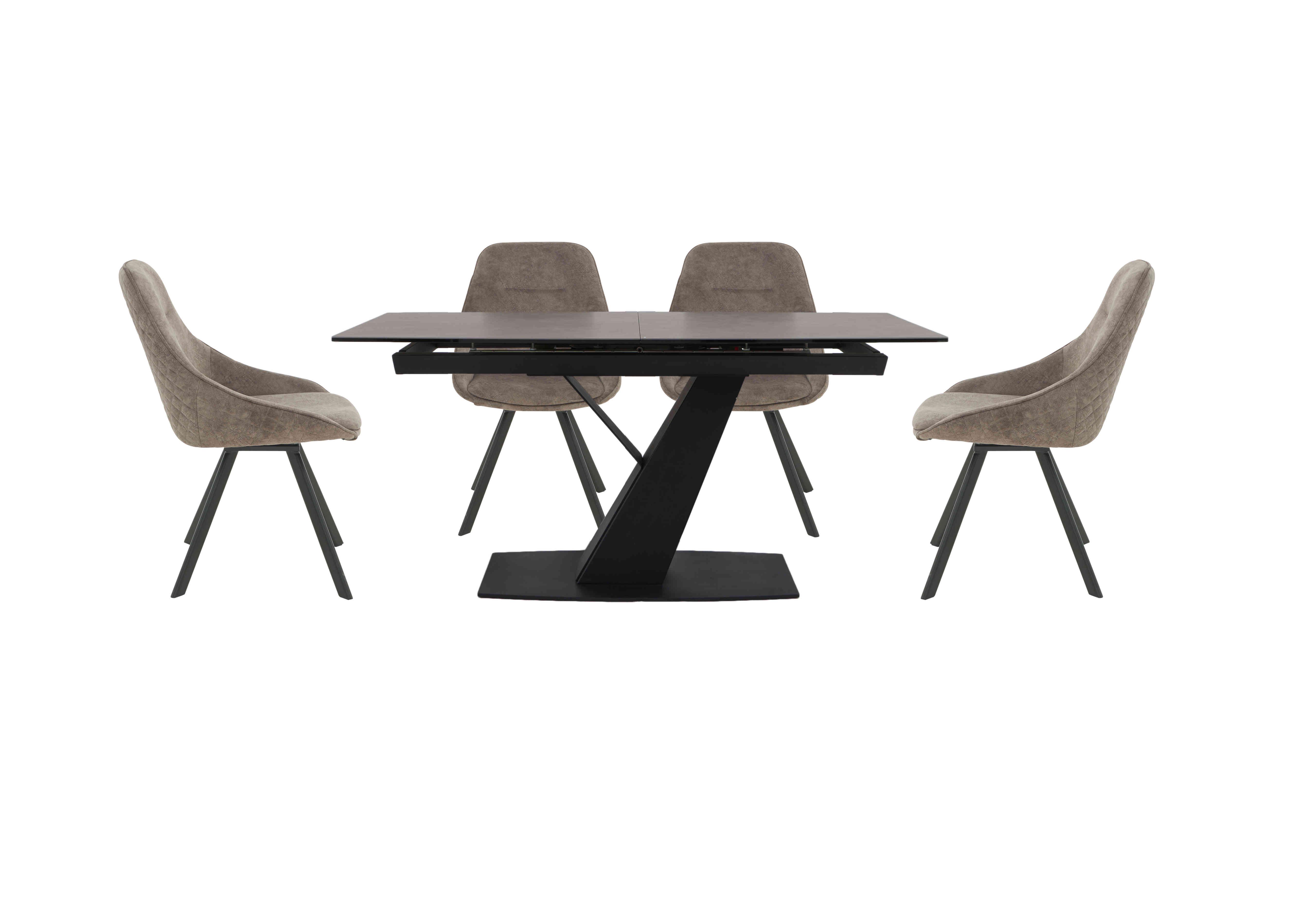 Enterprise Extending Dining Table and 4 Quilted Swivel Dining Chairs Dining Set in  on Furniture Village