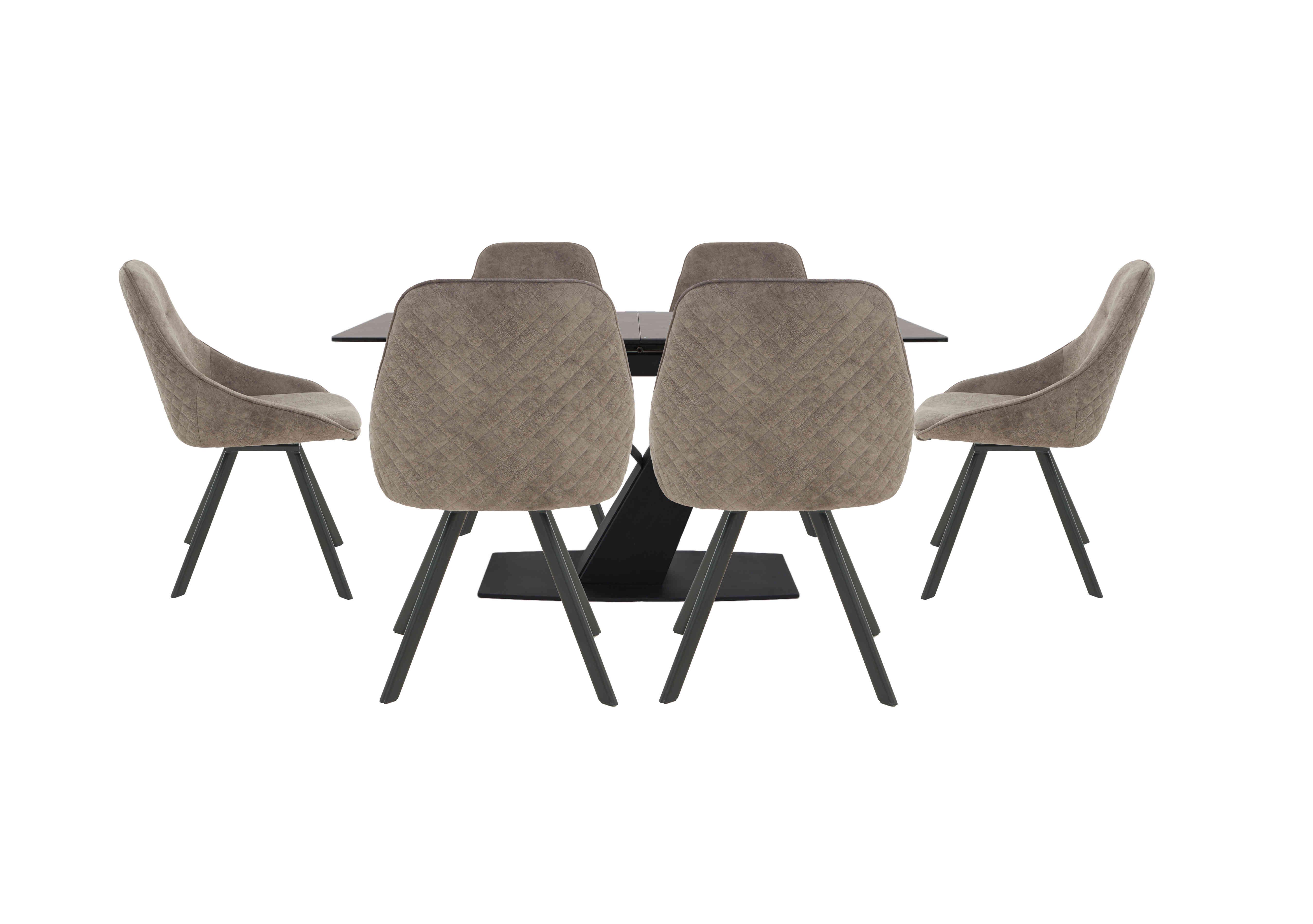 Enterprise Extending Dining Table and 6 Quilted Swivel Dining Chairs Dining Set in  on Furniture Village