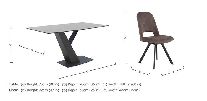 Enterprise 150cm Fixed Dining Table and 4 Swivel Dining Side Chairs in  on Furniture Village