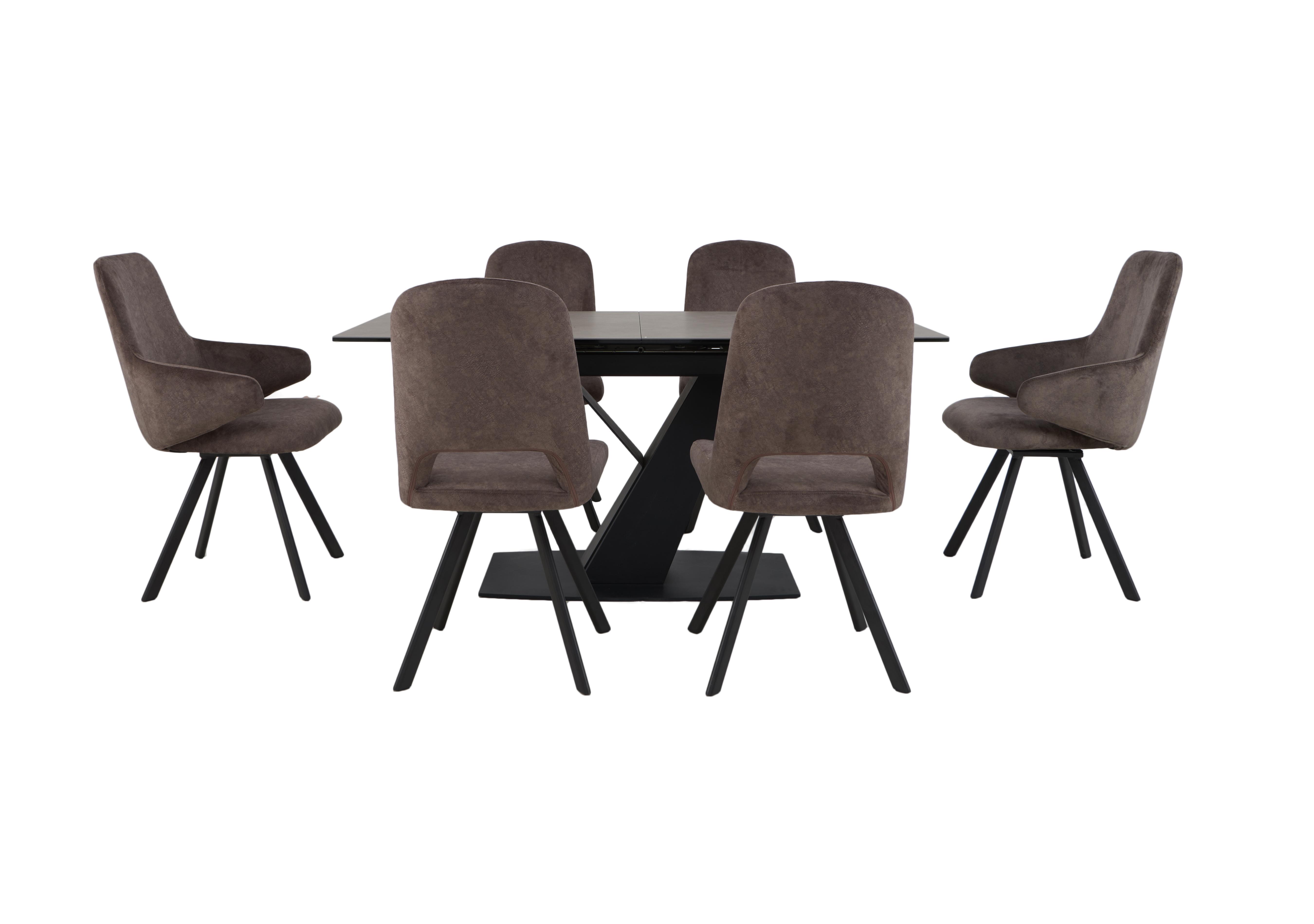 Enterprise Extending Dining Table, 4 Swivel Side Chairs and 2 Swivel Arm Chairs Dining Set in  on Furniture Village