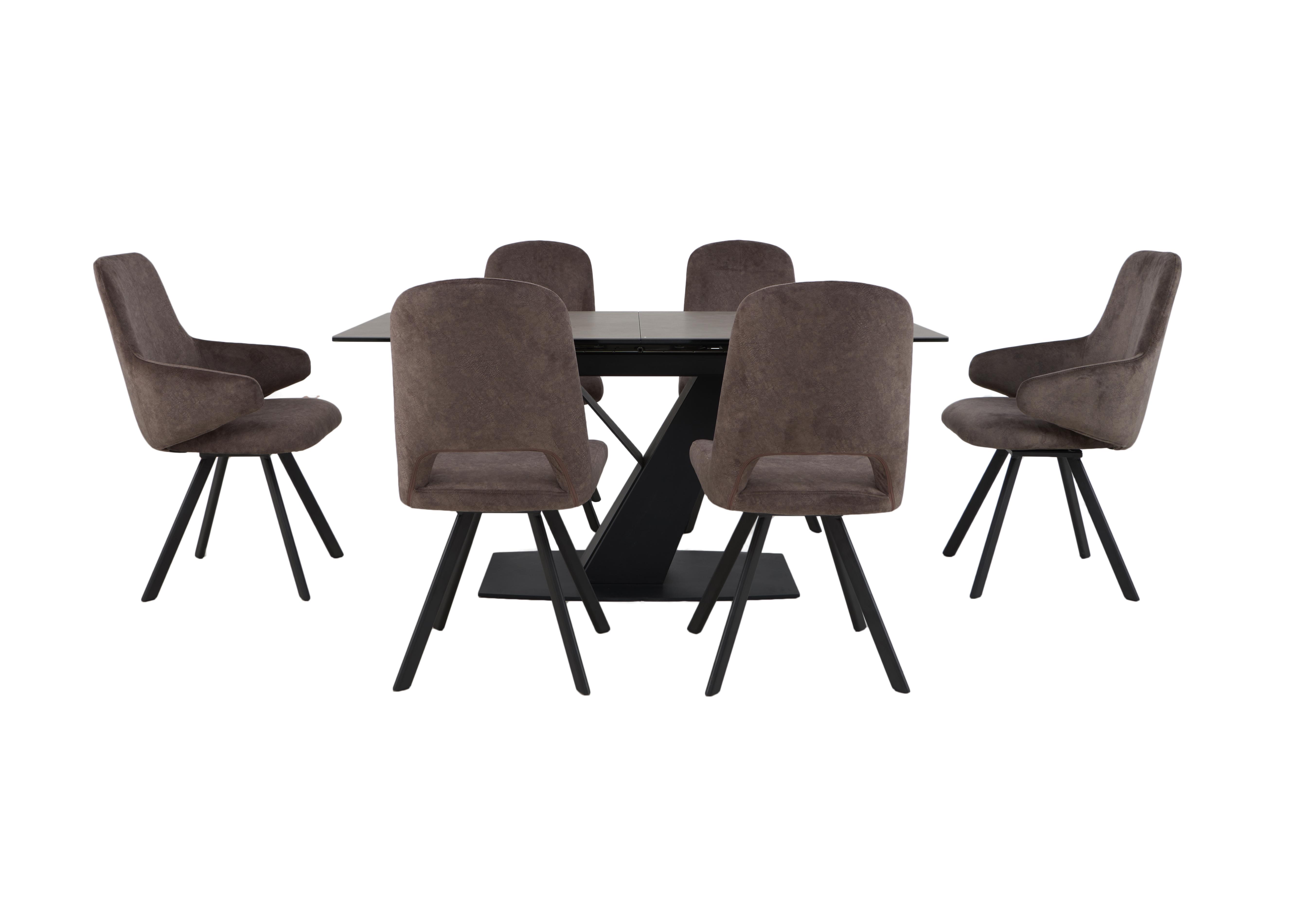 Enterprise Dining Table, 4 Swivel Side Chairs and 2 Swivel Arm Chairs Dining Set in  on Furniture Village