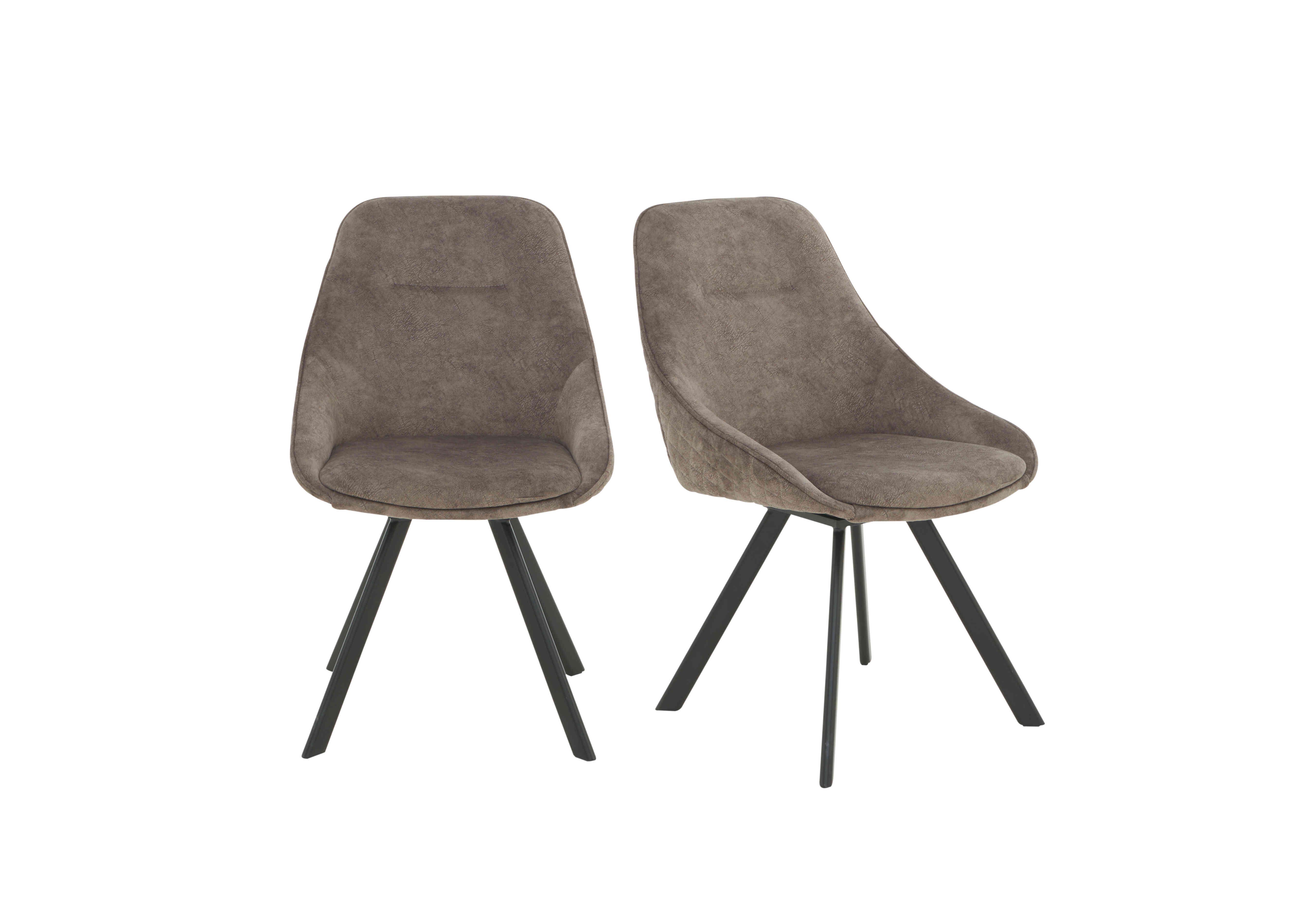 Enterprise Pair of Quilted Swivel Dining Chairs in  on Furniture Village