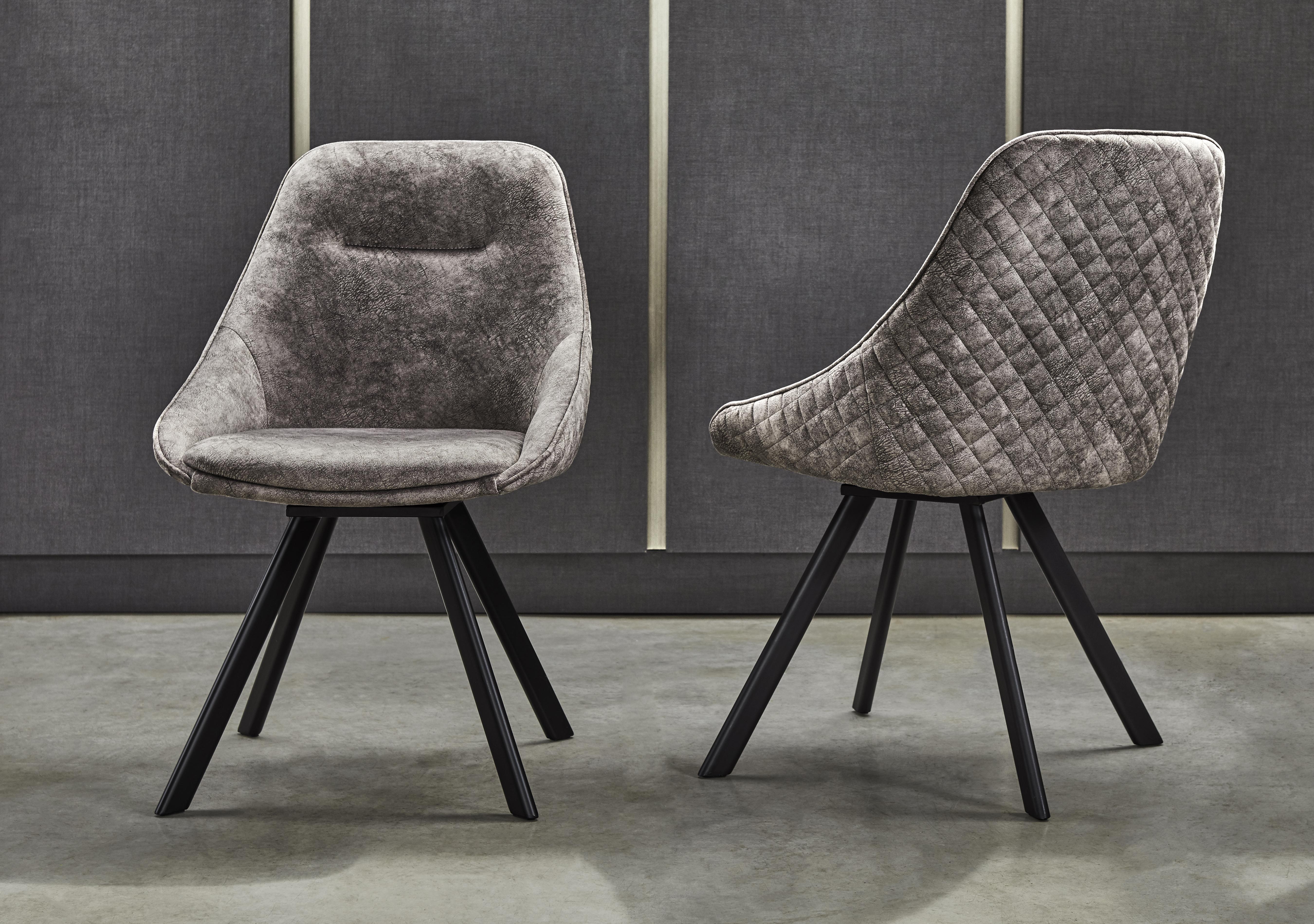 Enterprise Set of 6 Quilted Swivel Dining Chairs in  on Furniture Village