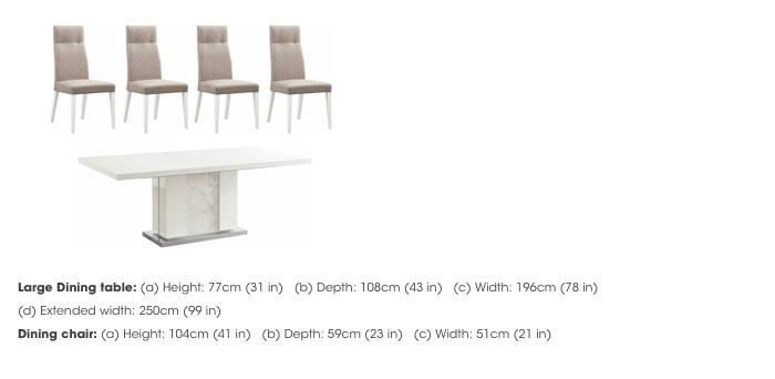 Fascino Extending Dining Table and 4 Faux Leather Dining Chairs in  on Furniture Village