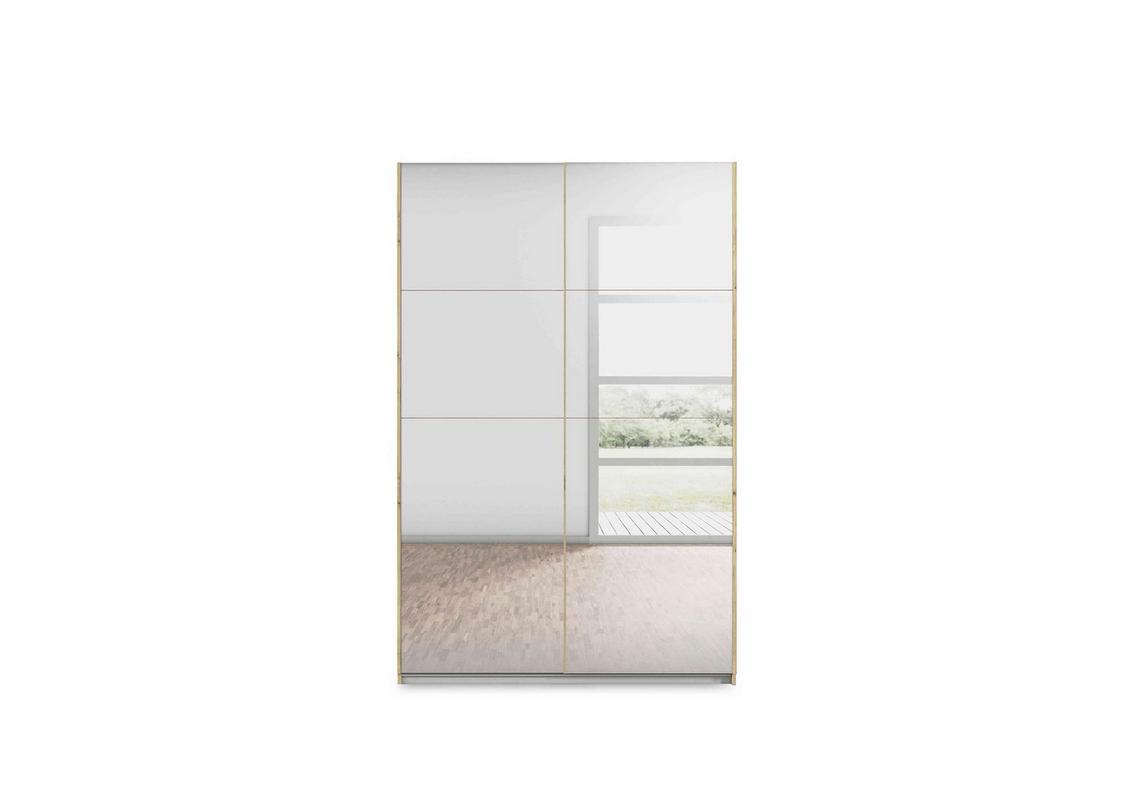 Freja 136cm 2 Door Sliding Mirror Wardrobe - Rauch - Furniture Village