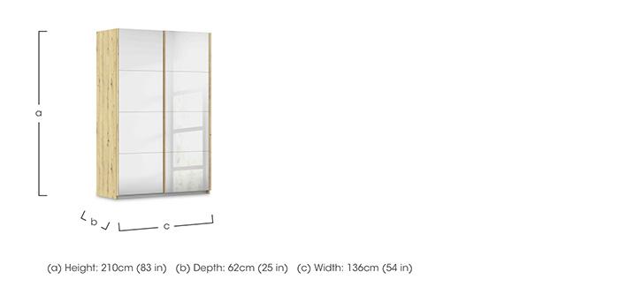 Freja 136cm 2 Door Sliding Mirror Wardrobe in  on Furniture Village