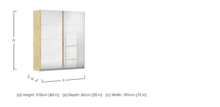 Freja 181cm 2 Door Sliding Mirror Wardrobe in  on Furniture Village
