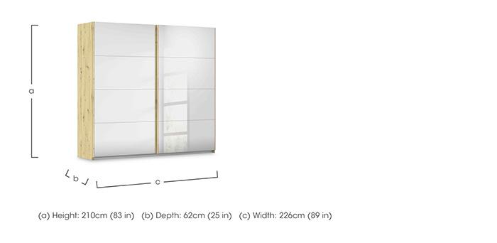 Freja 226cm 2 Door Sliding Mirror Wardrobe in  on Furniture Village
