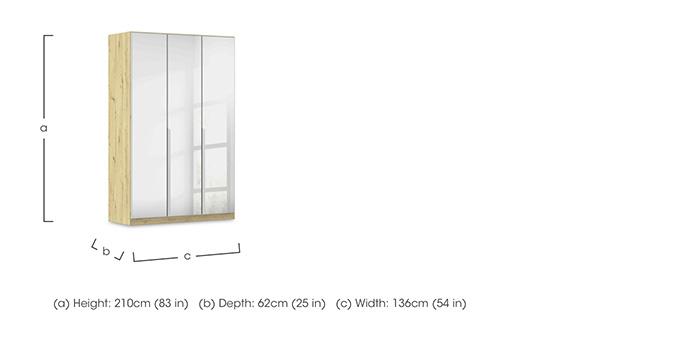 Freja 136cm 3 Door Hinged Mirror Wardrobe in  on Furniture Village