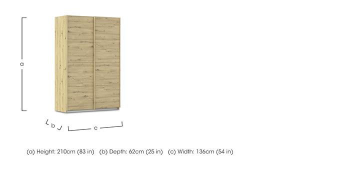 Freja 136cm 2 Door Sliding Oak Wardrobe in  on Furniture Village