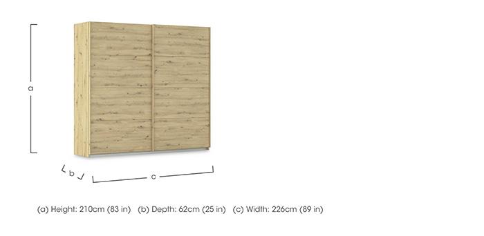 Freja 226cm 2 Door Sliding Oak Wardrobe in  on Furniture Village