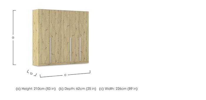 Freja 226cm 5 Door Hinged Oak Wardrobe in  on Furniture Village
