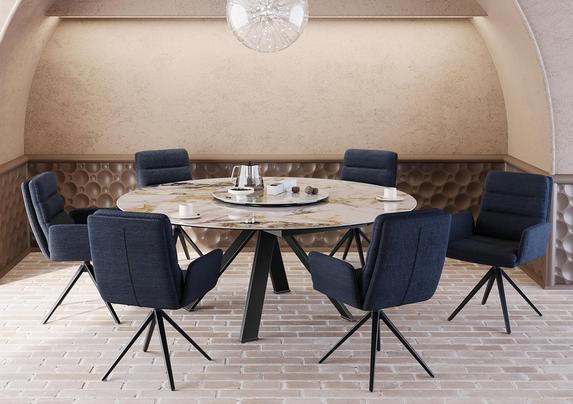 Felipe Large 190 cm Swivel Extending Dining Table, Large Lazy