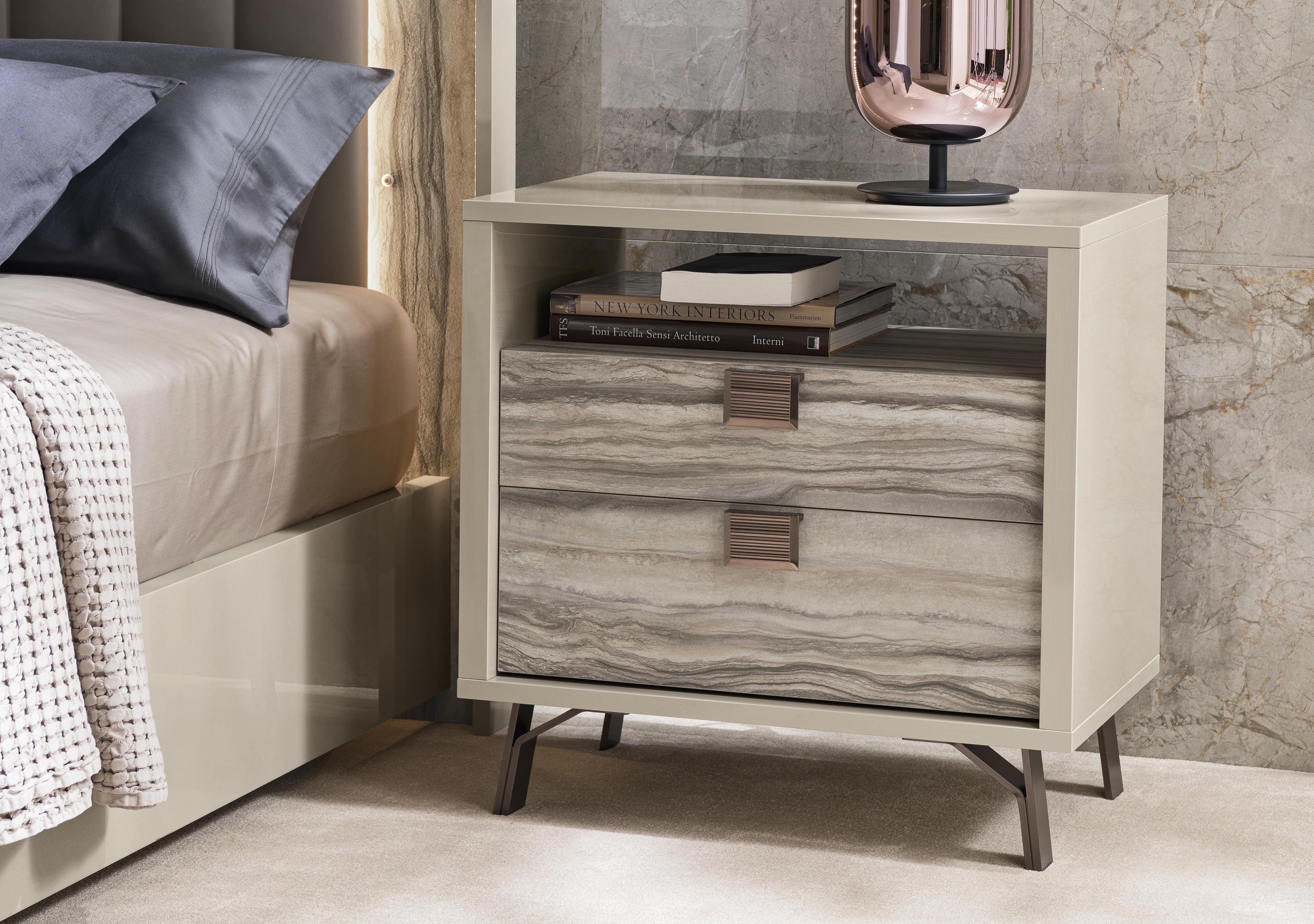 Franco 2 Drawer Bedside Cabinet with Open Shelf in  on Furniture Village