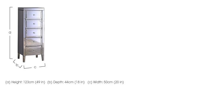 Francesca 5 Drawer Narrow Chest in  on Furniture Village