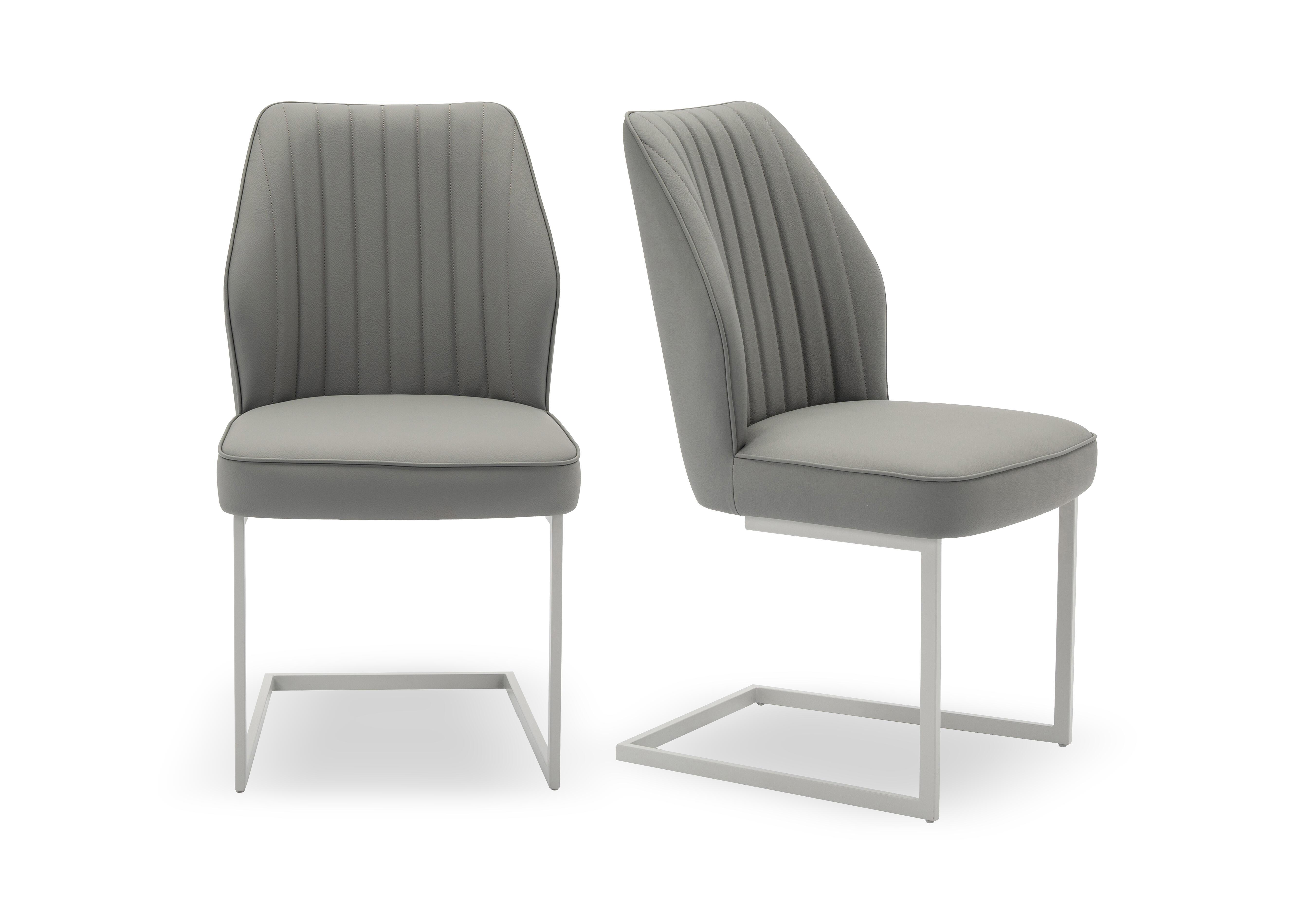 Fumo Pair of Faux Leather Cantilever Dining Chairs in  on Furniture Village