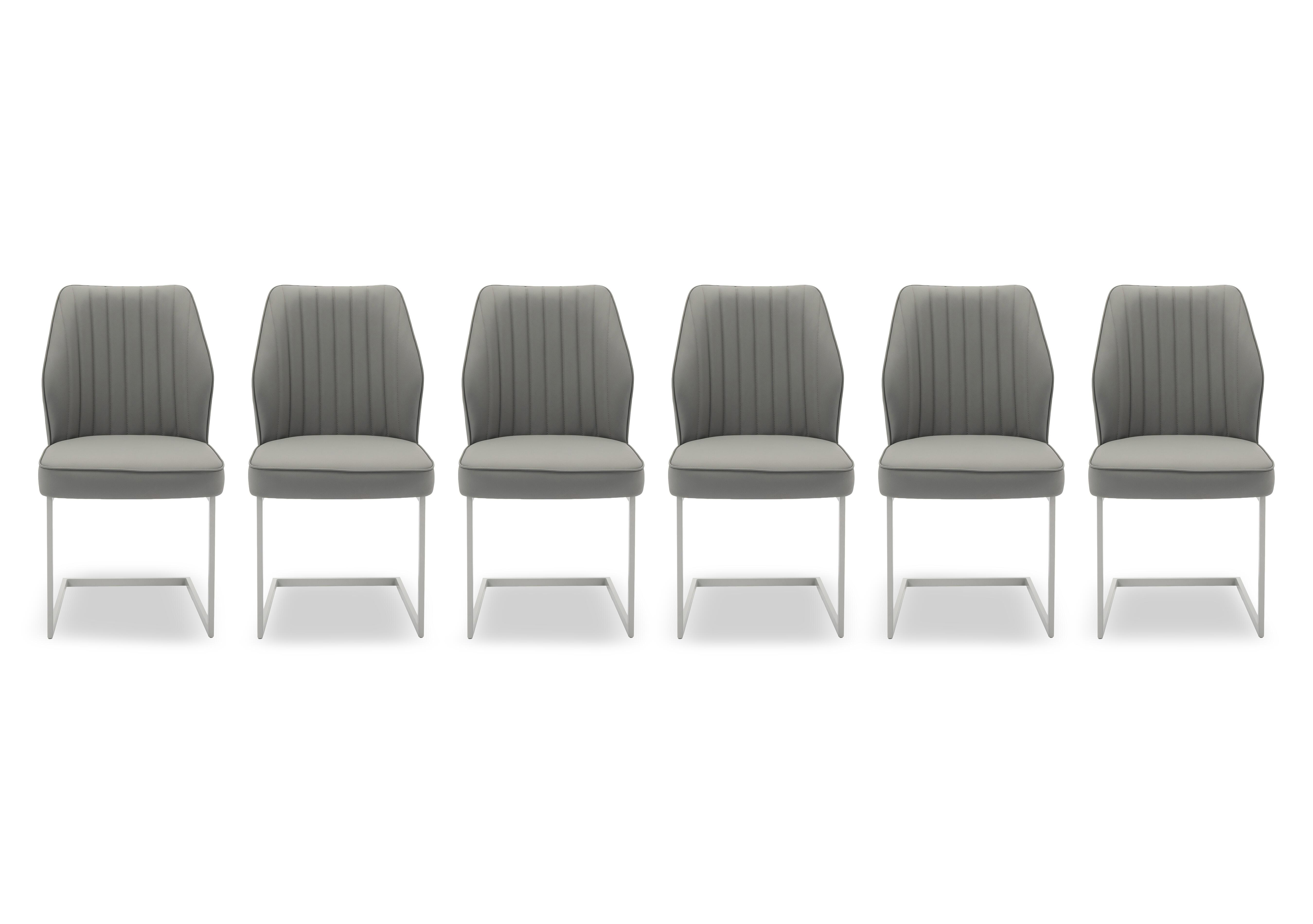 Fumo Set of 6 Faux Leather Cantilever Dining Chairs in  on Furniture Village