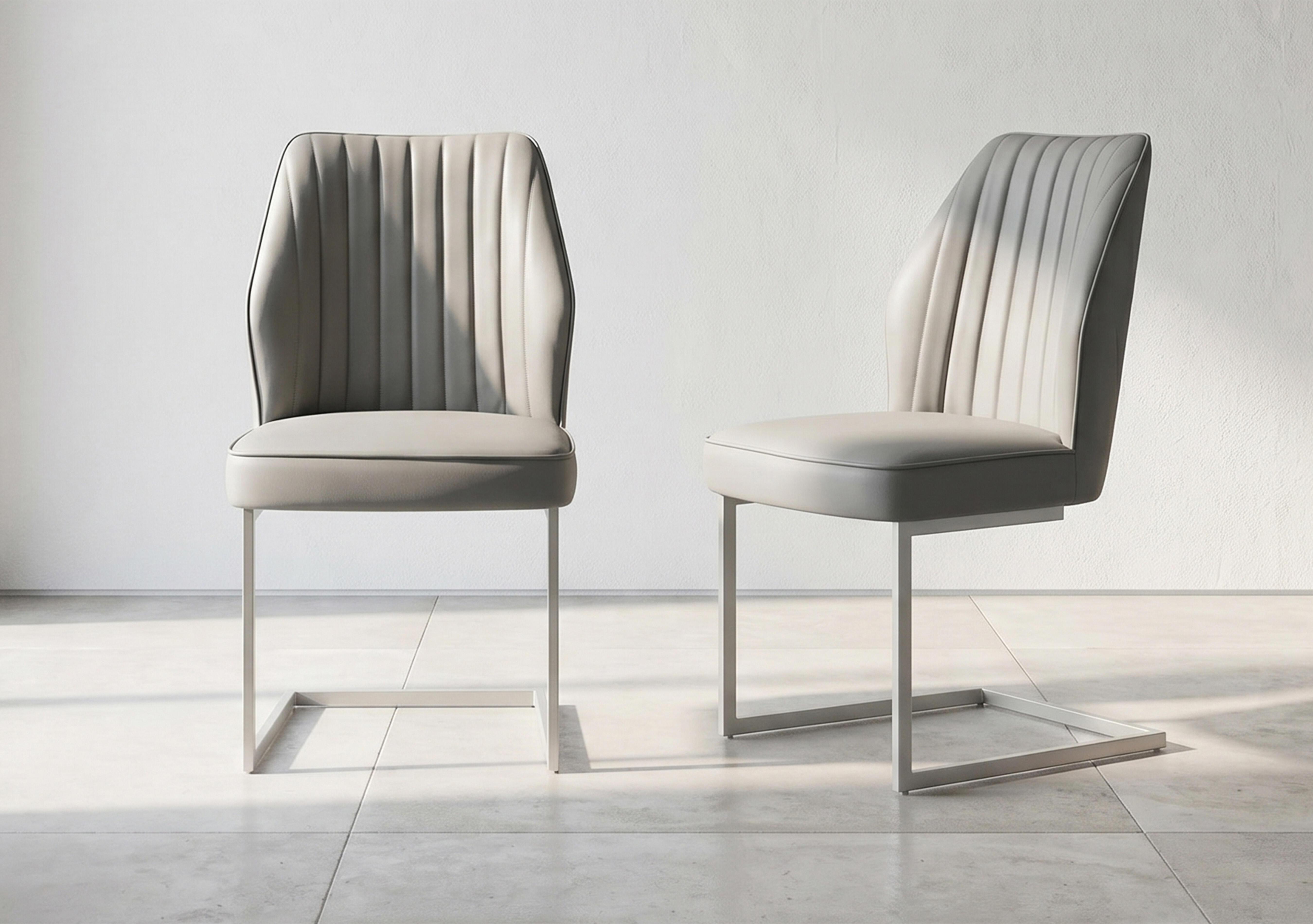 Fumo Set of 6 Faux Leather Cantilever Dining Chairs in  on Furniture Village