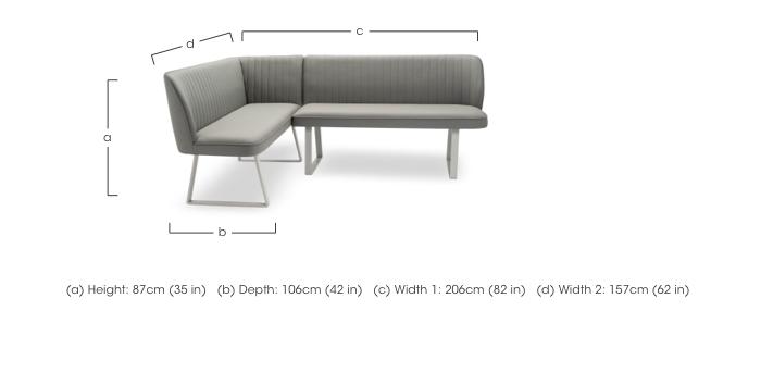 Fumo Faux Leather Left Hand Facing Corner Dining Bench in  on Furniture Village