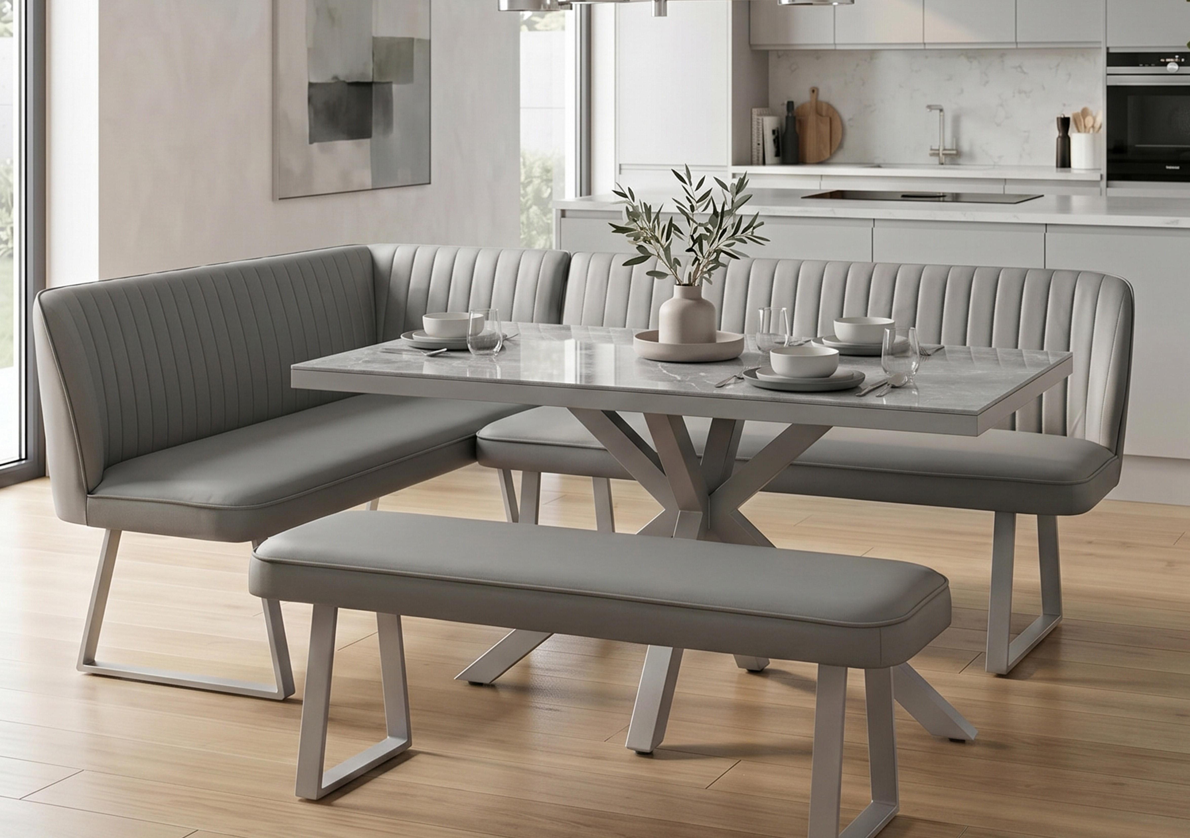 Fumo Faux Leather Left Hand Facing Corner Dining Bench in  on Furniture Village