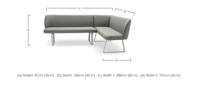 Fumo Faux Leather Right Hand Facing Corner Dining Bench in  on Furniture Village